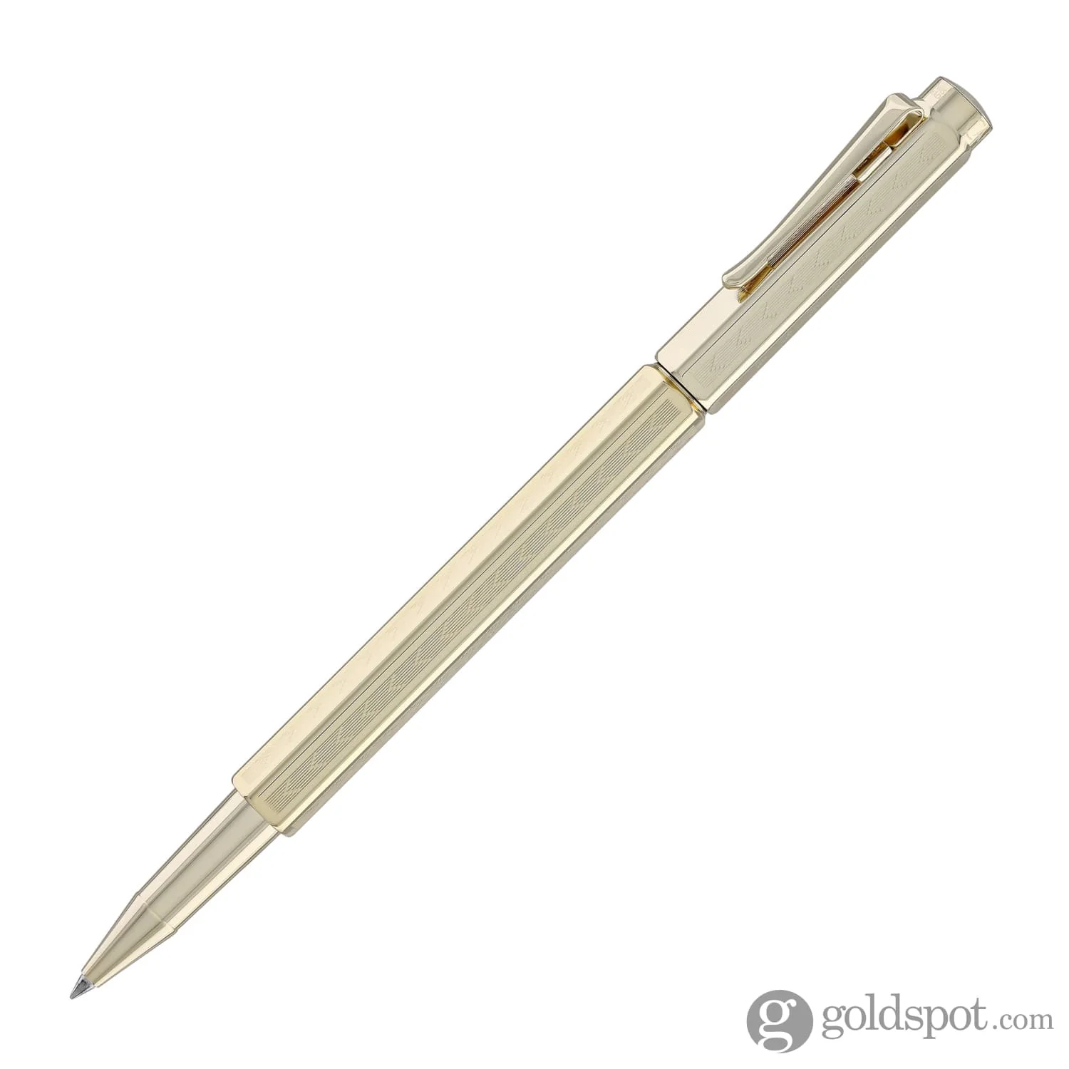 Caran d'Ache Ecridor Rollerball Pen in Gold Plated Chevron - Image 2
