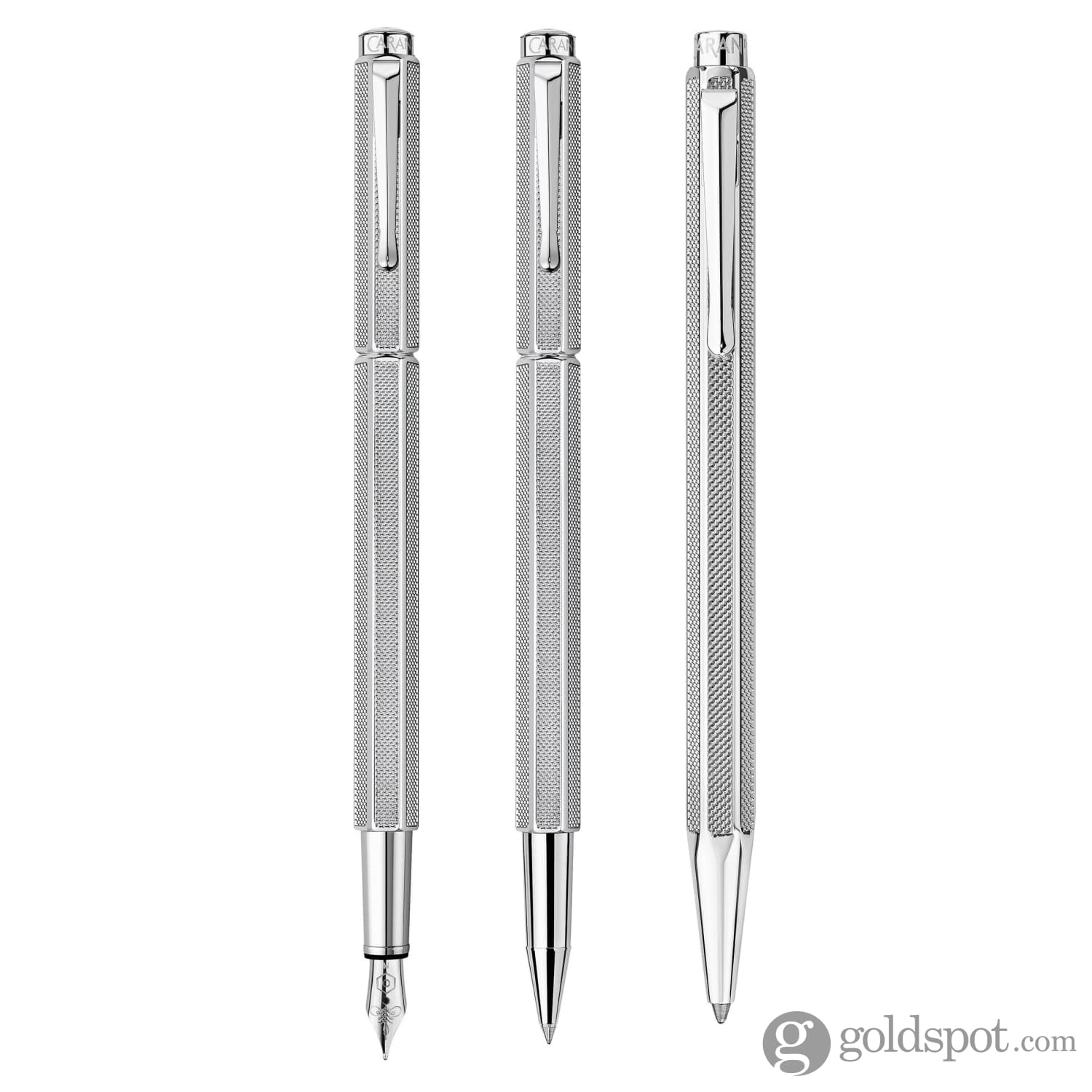 Caran d'Ache Ecridor Fountain Pen in Maille Milanaise Silver Plated - Image 5