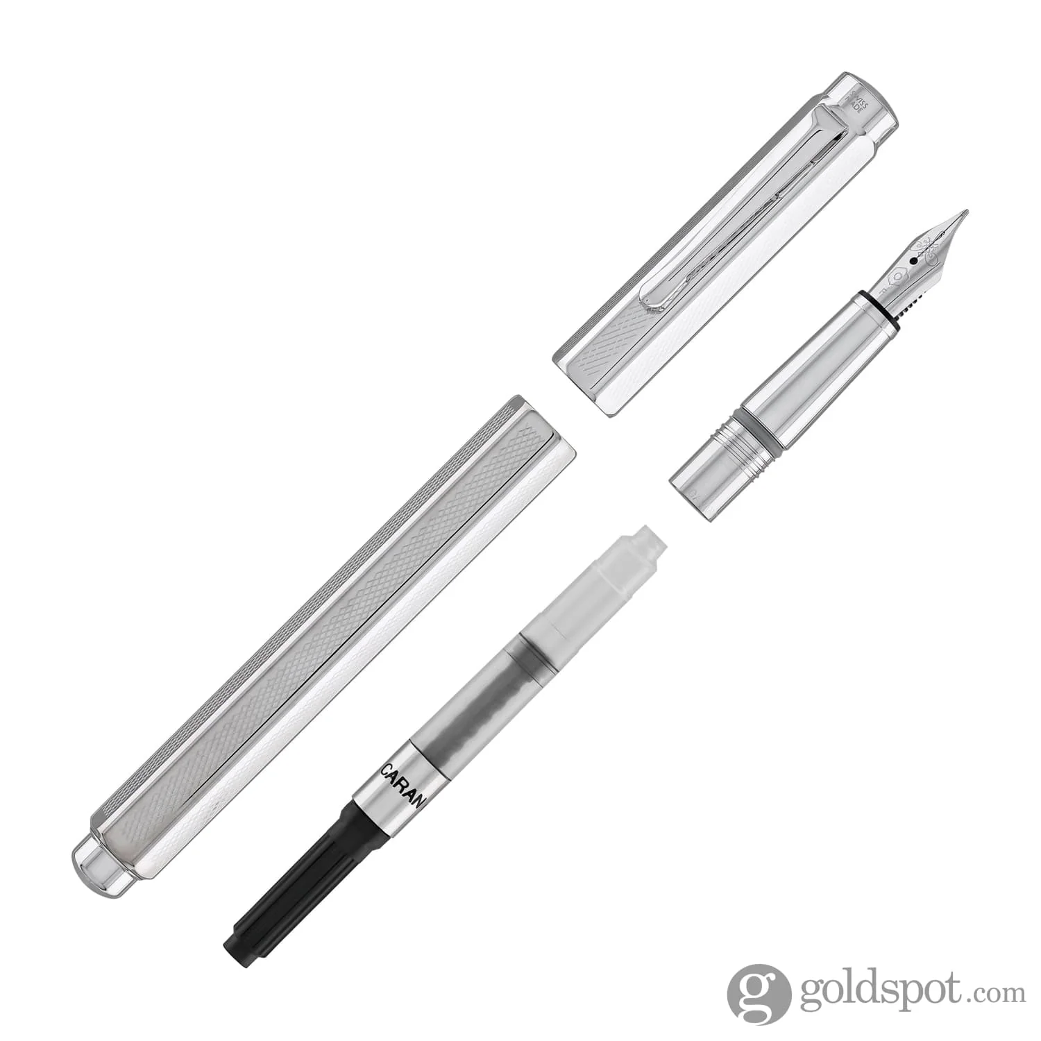 Caran d'Ache Ecridor Fountain Pen Retro Silver Plated - Fine Point - Image 7