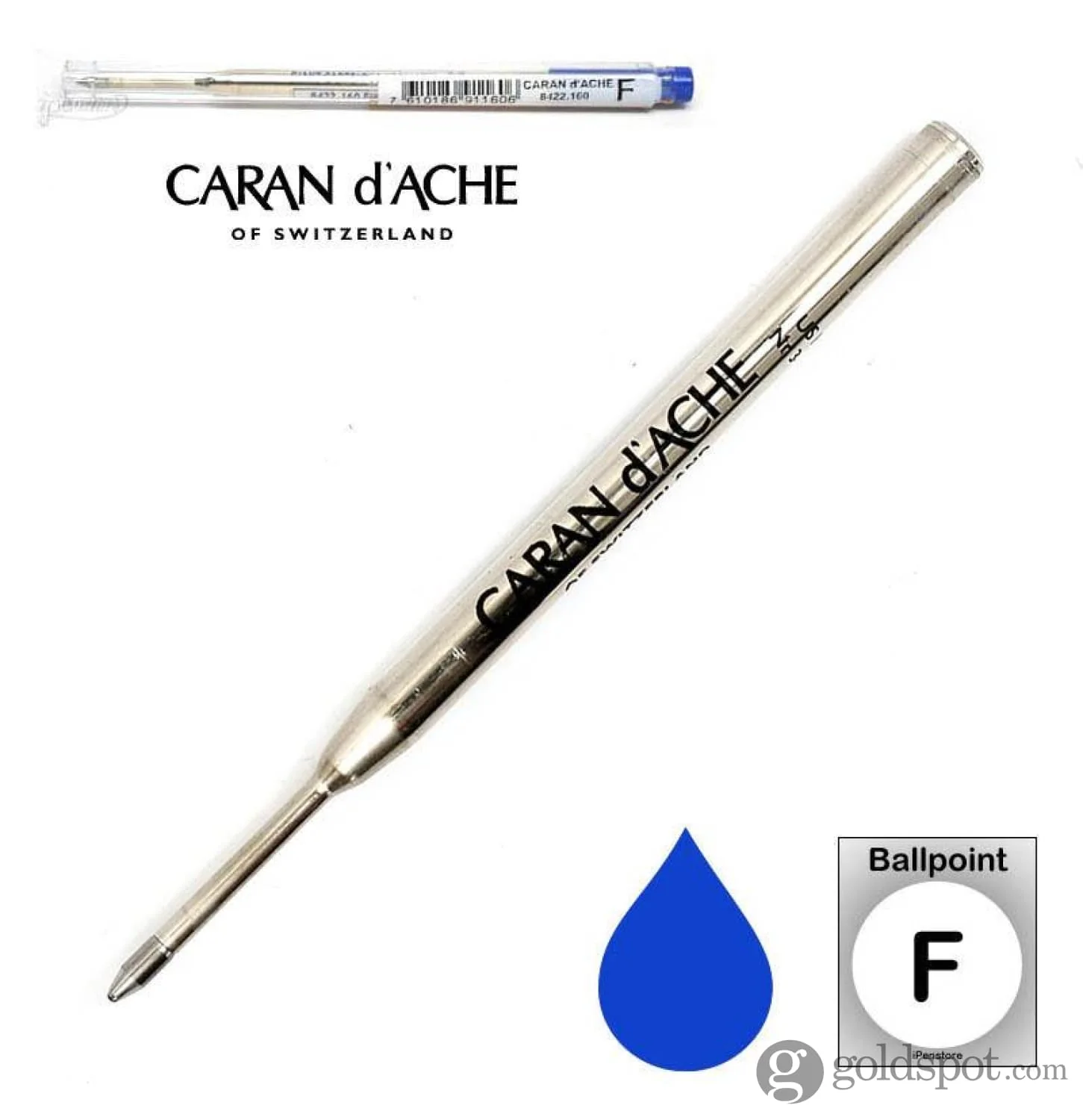 Caran d'Ache Goliath Ballpoint Pen Refill in Blue - Image 3
