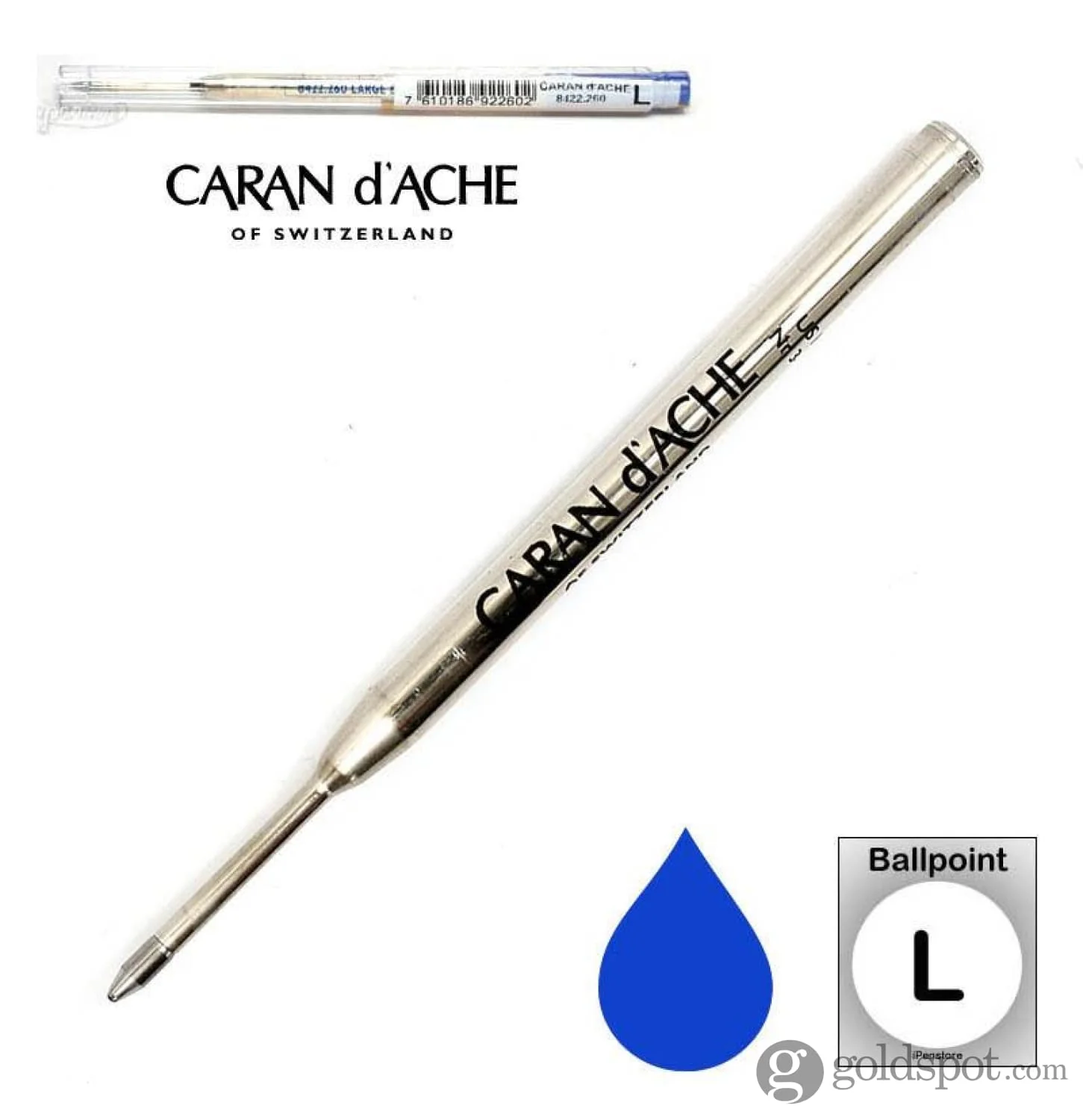 Caran d'Ache Goliath Ballpoint Pen Refill in Blue - Image 4