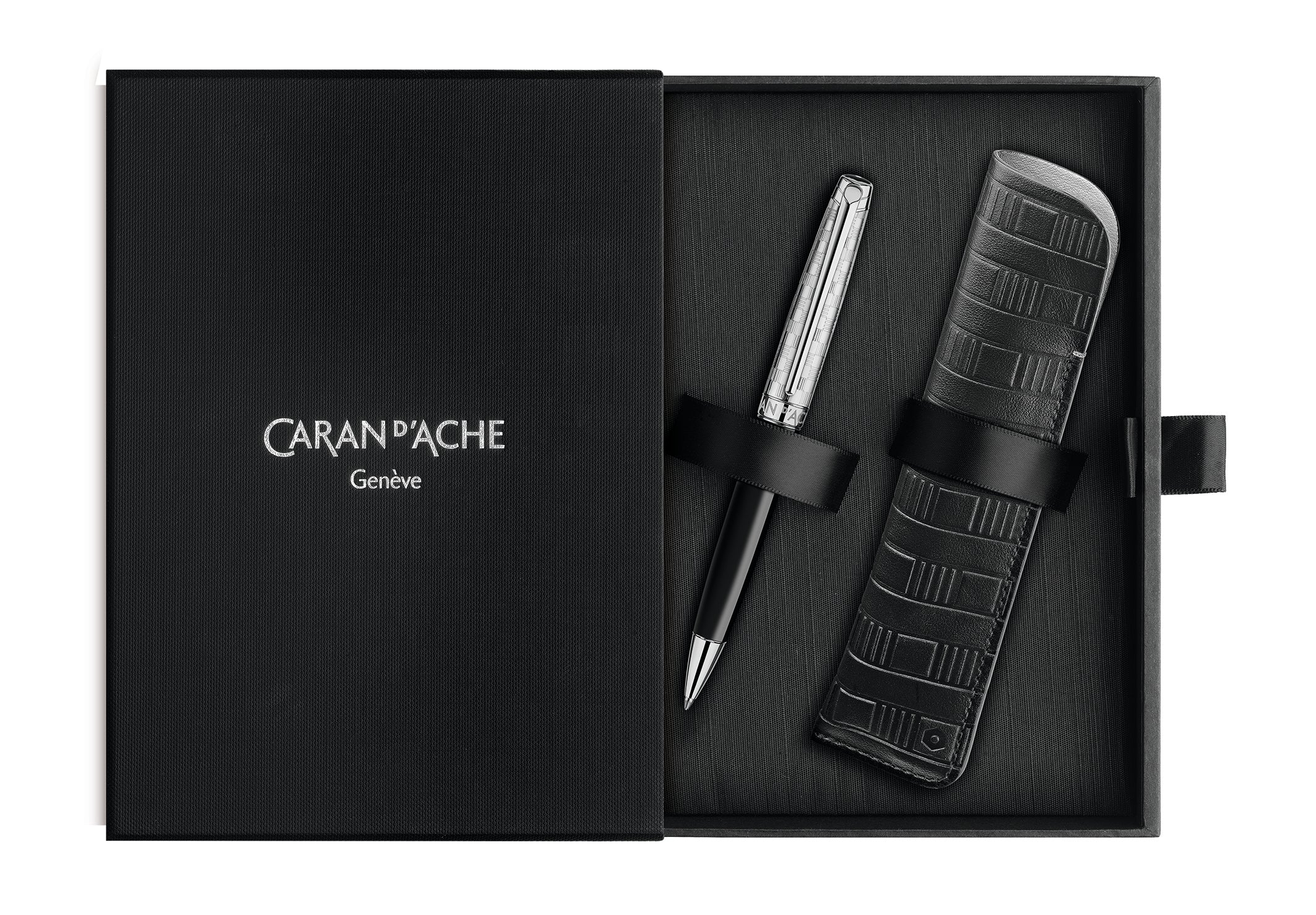 Caran d'Ache Leman Ballpoint Pen in Damier Gift Set with Leather Case - Special Edition - Image 11