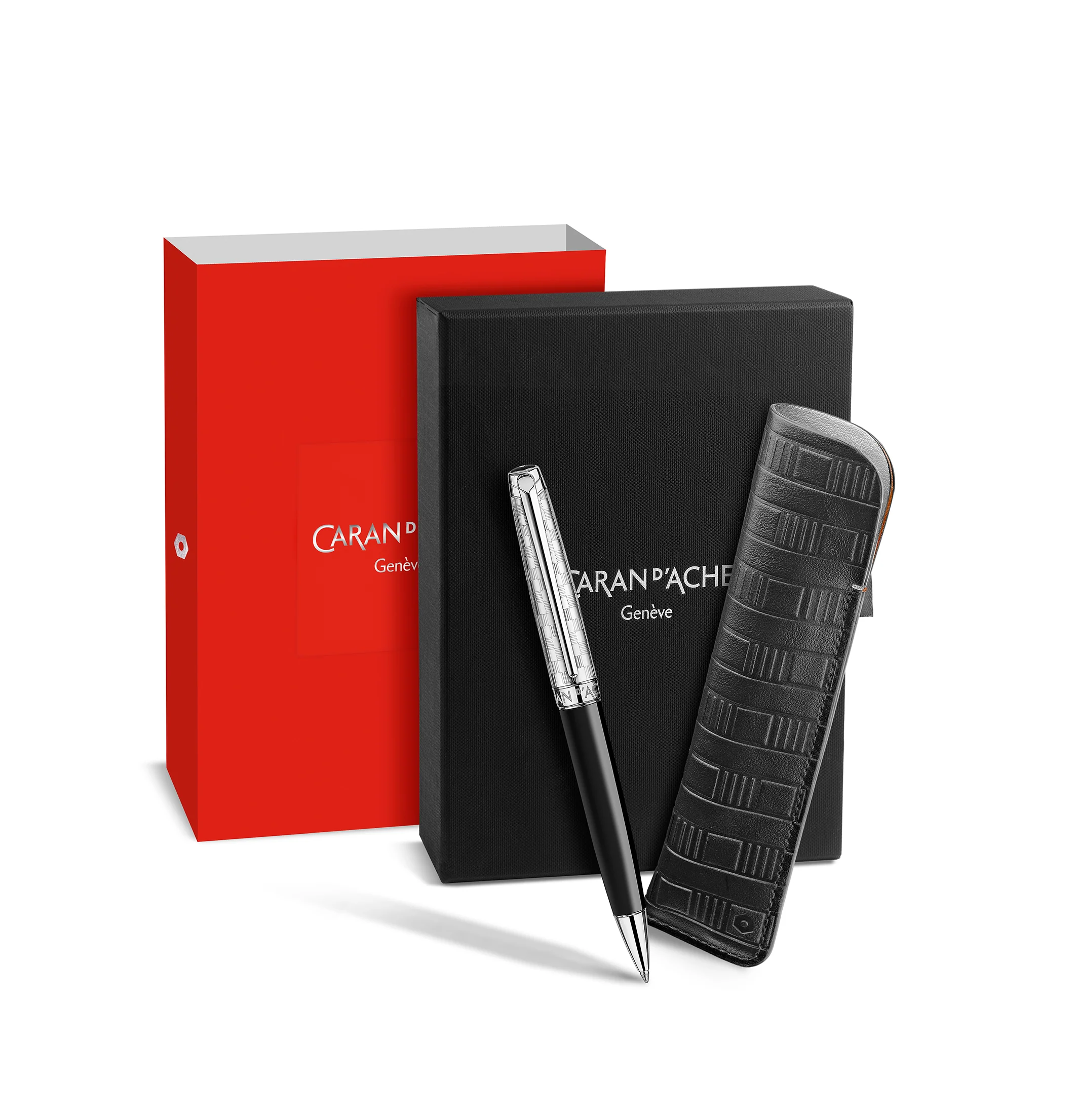 Caran d'Ache Leman Ballpoint Pen in Damier Gift Set with Leather Case - Special Edition - Image 12