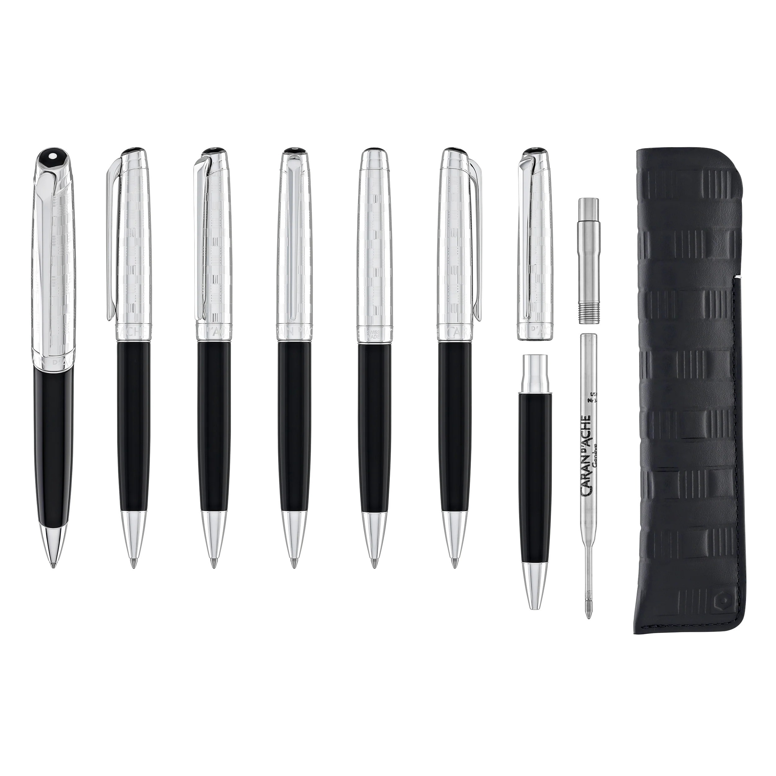 Caran d'Ache Leman Ballpoint Pen in Damier Gift Set with Leather Case - Special Edition - Image 8