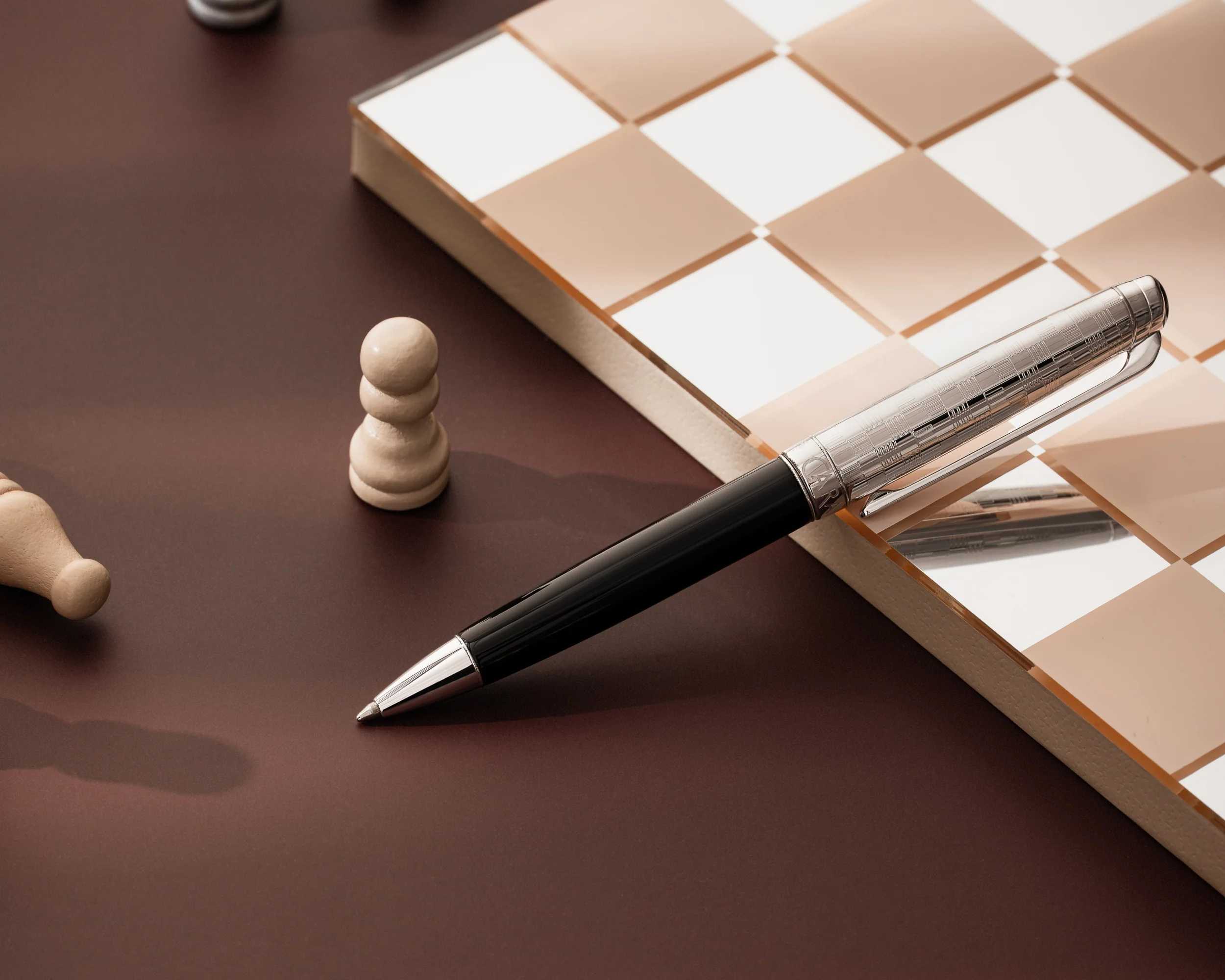 Caran d'Ache Leman Ballpoint Pen in Damier Gift Set with Leather Case - Special Edition - Image 9