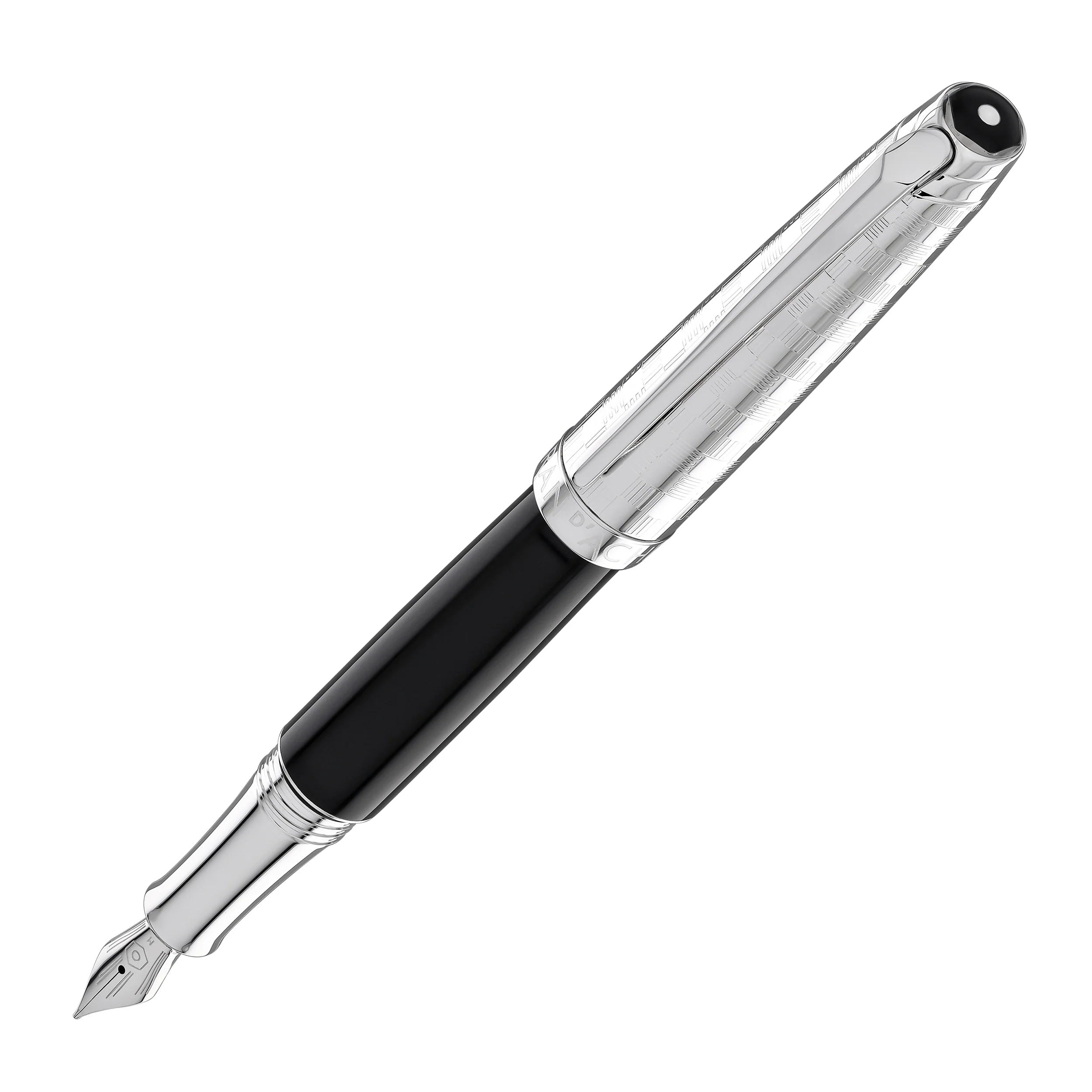 Caran d'Ache Leman Fountain Pen in Damier Gift Set with Leather Case - Special Edition