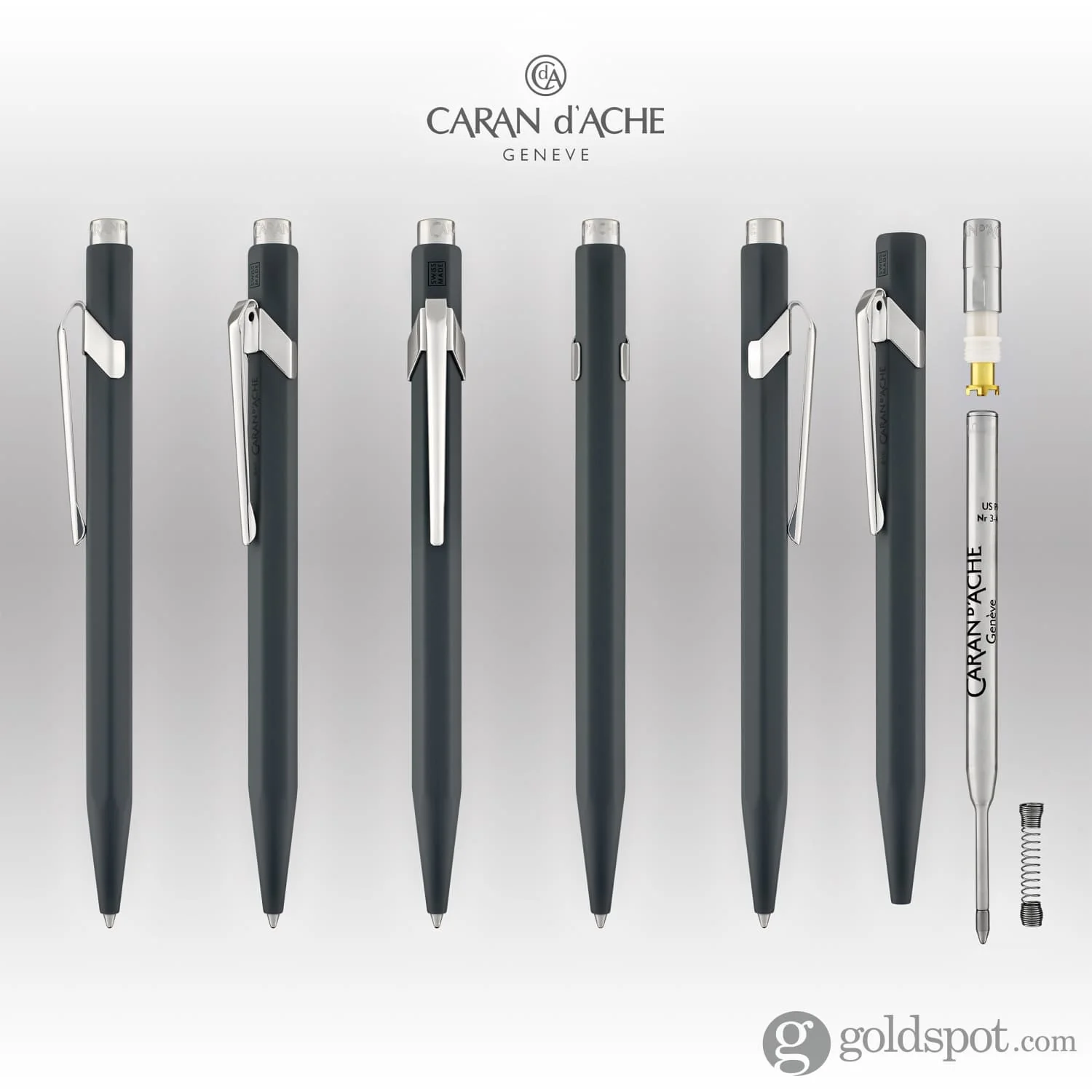 Caran d'Ache 849 Metal Ballpoint Pen in Anthracite Grey - Image 7