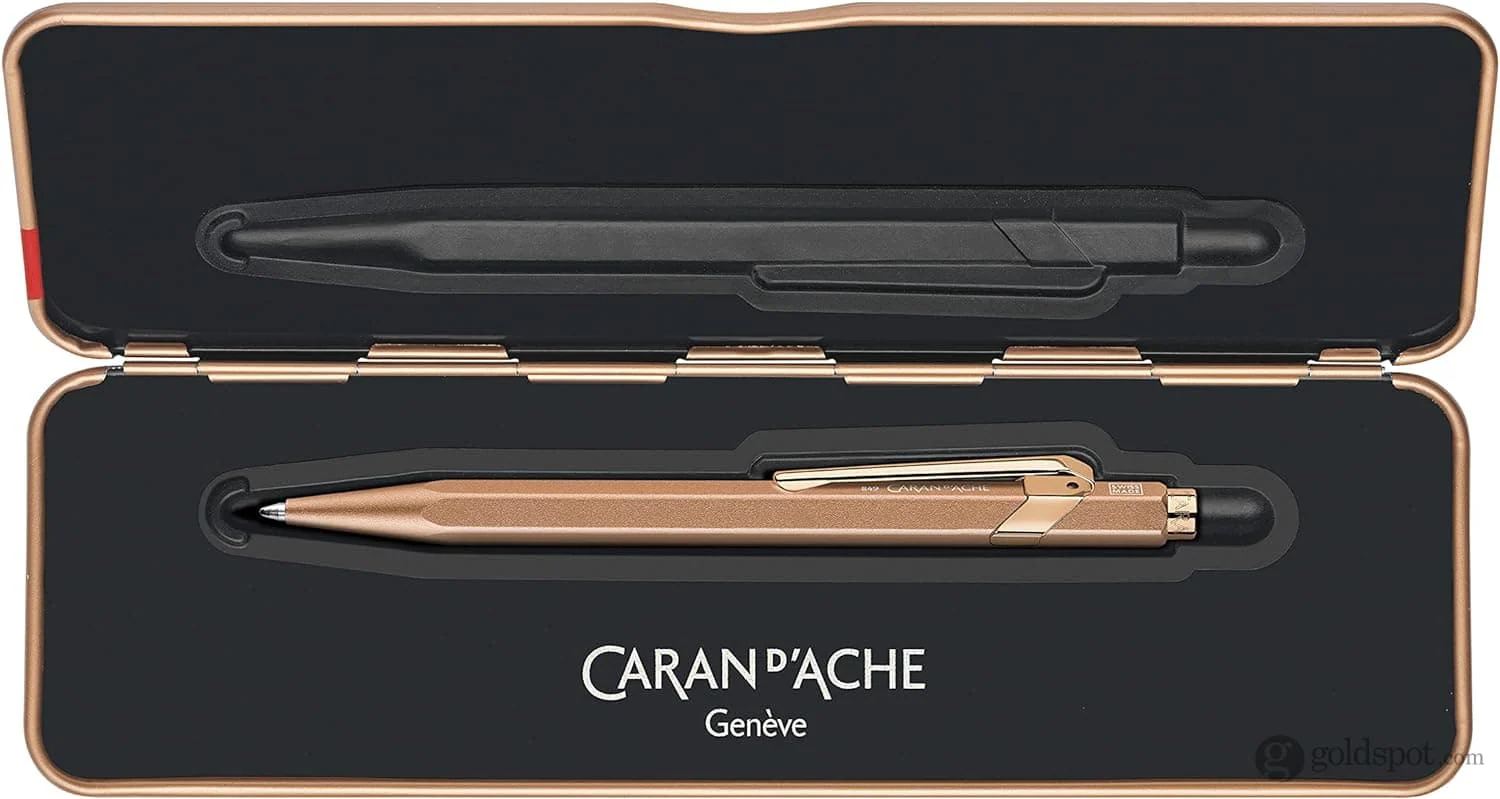Caran d'Ache 849 Metal Ballpoint Pen in Brut Rose - Image 7