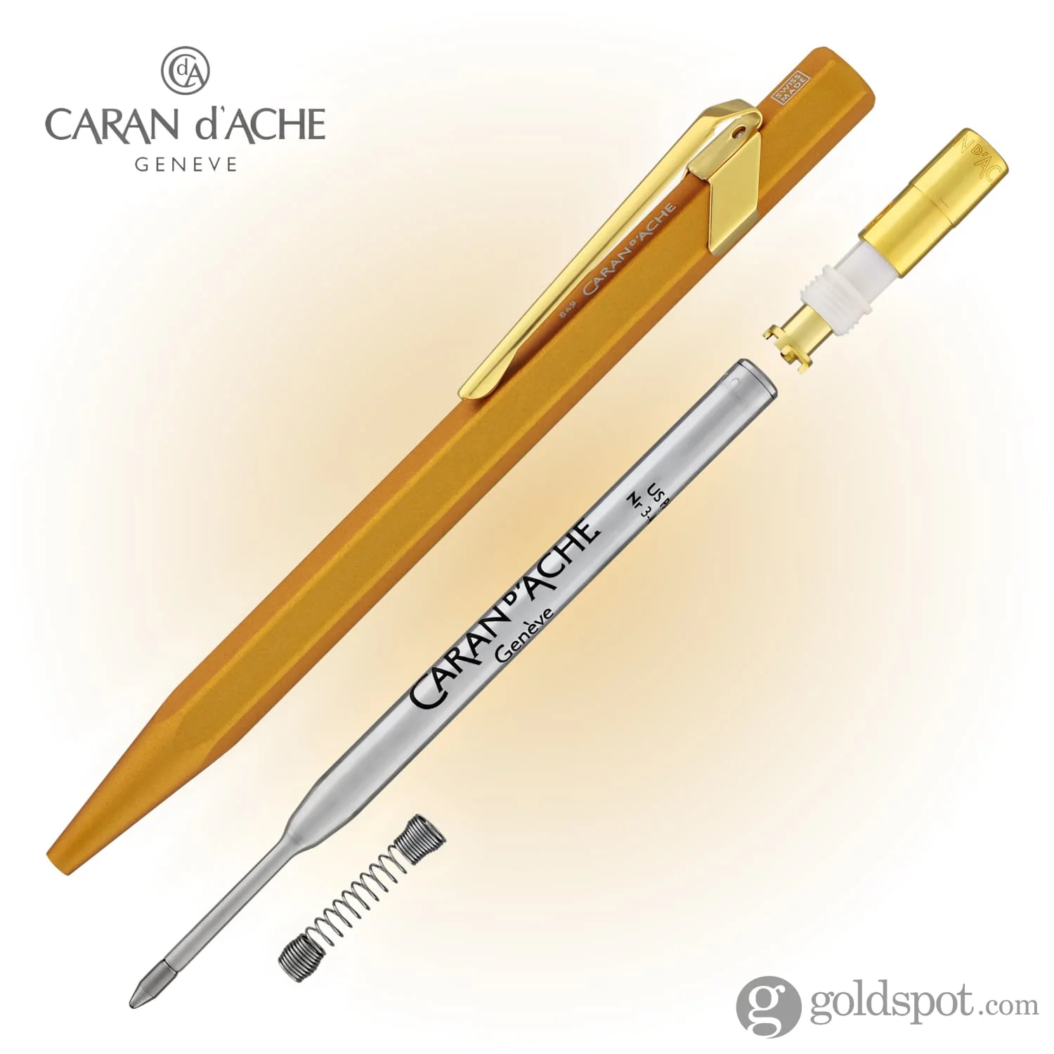 Caran d'Ache 849 Metal Ballpoint Pen in Goldbar - Image 6