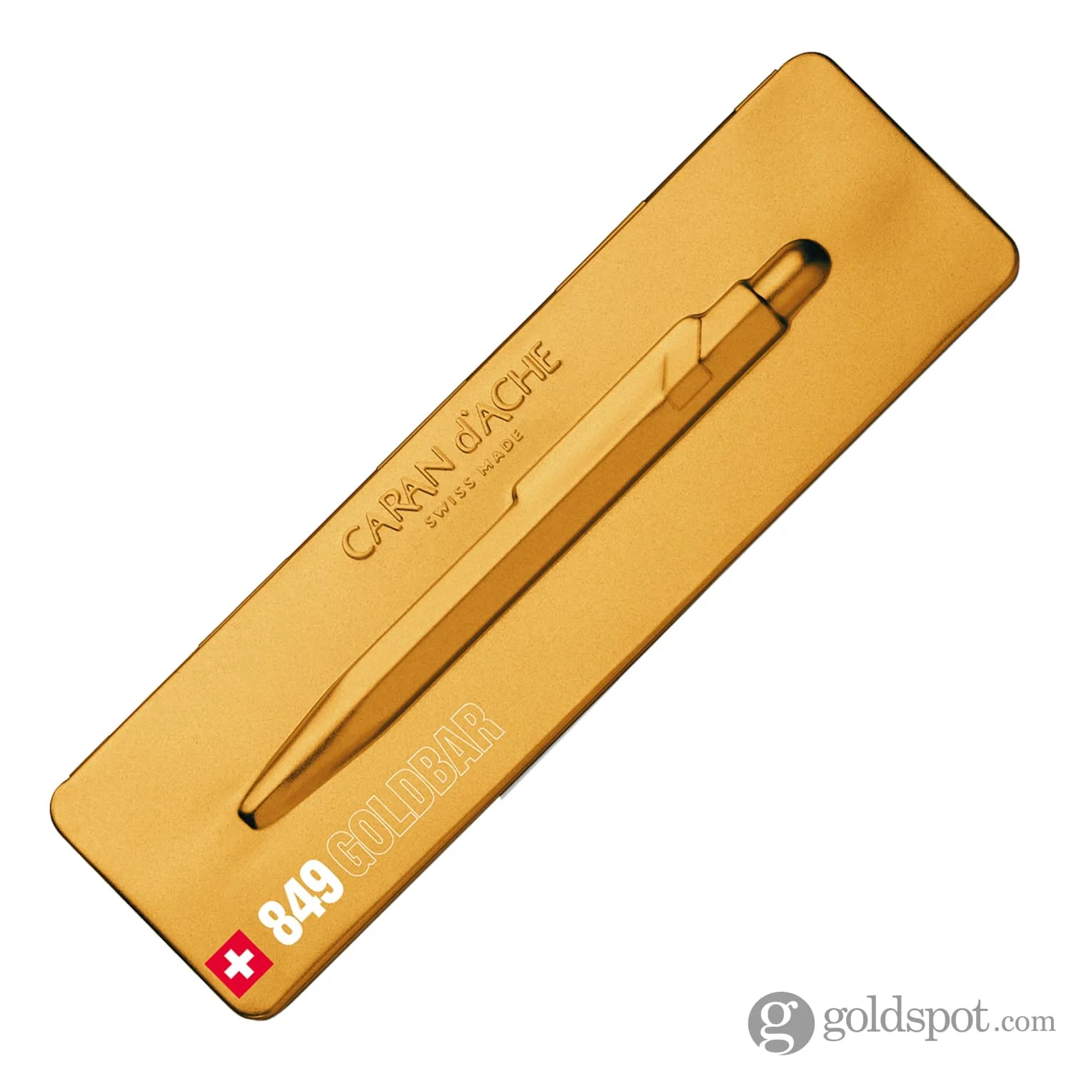 Caran d'Ache 849 Metal Ballpoint Pen in Goldbar - Image 8
