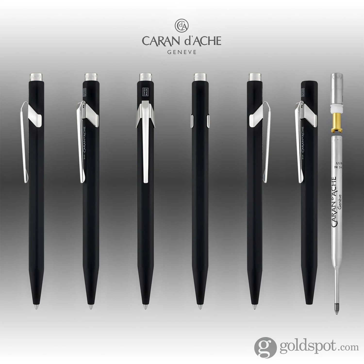 Caran d'Ache 849 Metal Ballpoint Pen in Black - Image 7