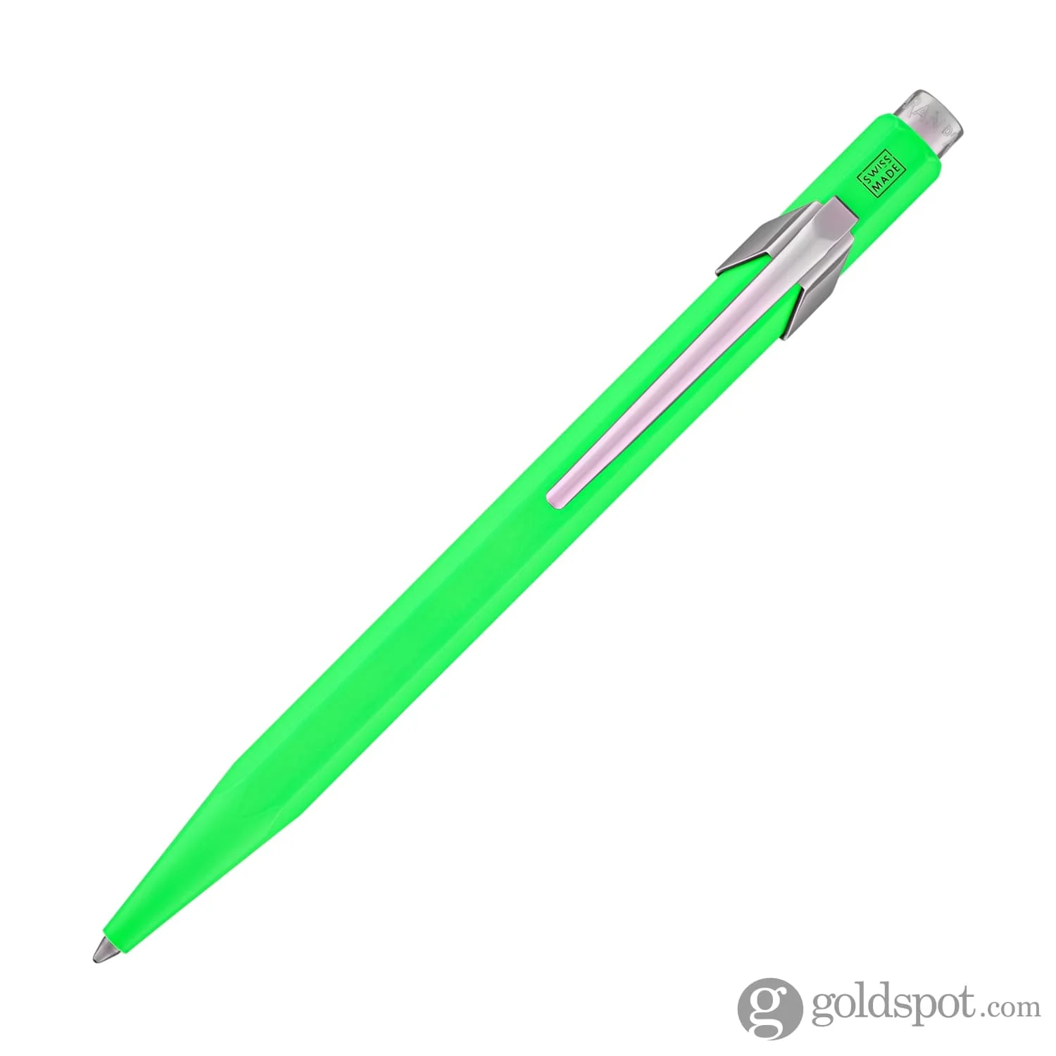Caran d'Ache 849 Metal Ballpoint Pen in Fluorescent Yellow & Green - Image 2