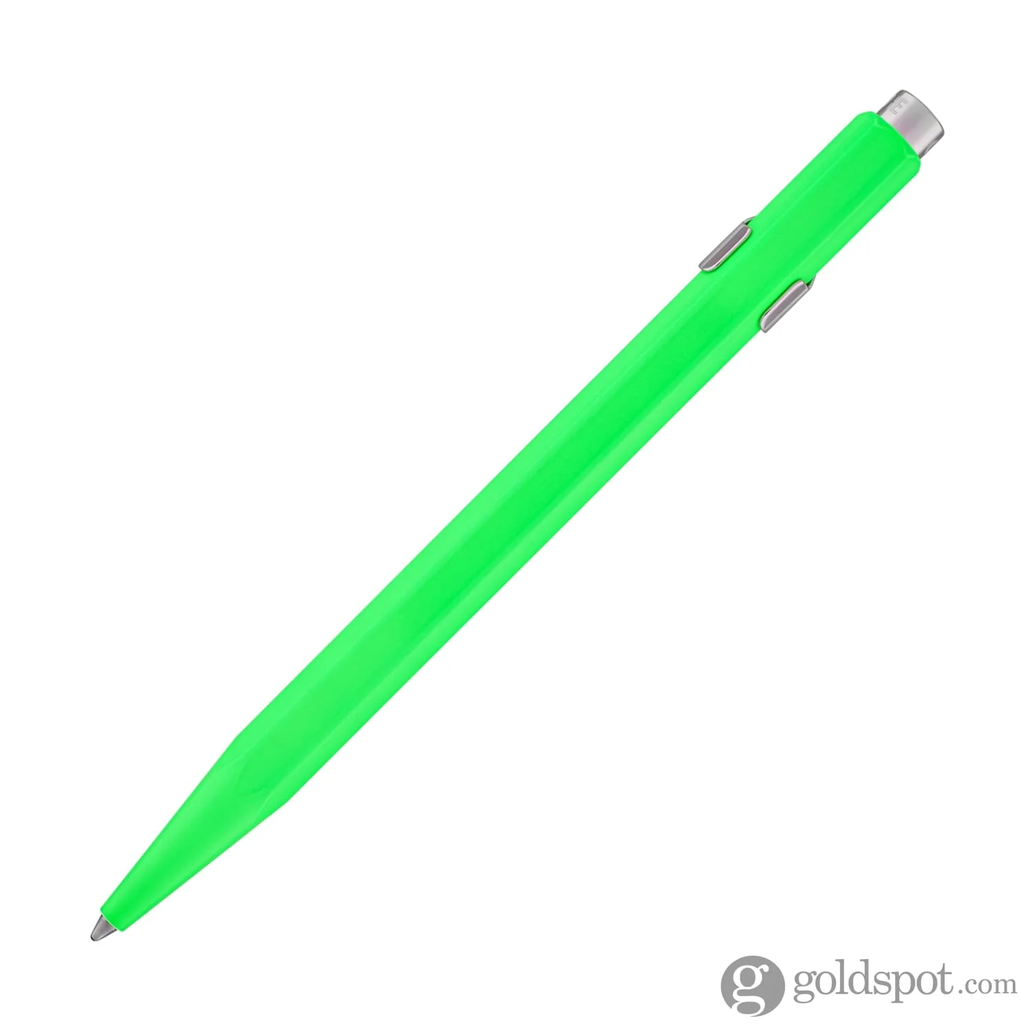 Caran d'Ache 849 Metal Ballpoint Pen in Fluorescent Yellow & Green - Image 4