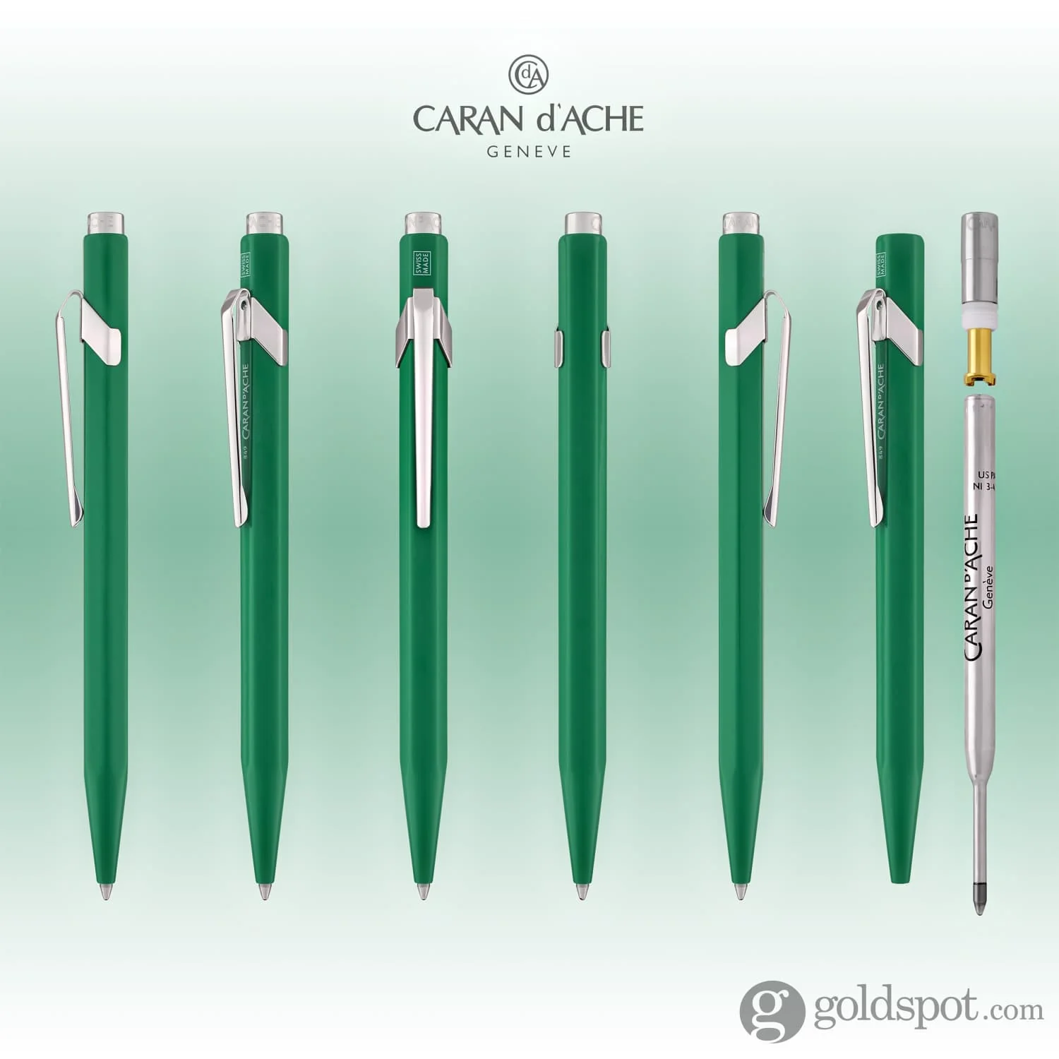 Caran d'Ache 849 Metal Ballpoint Pen in Green - Image 7