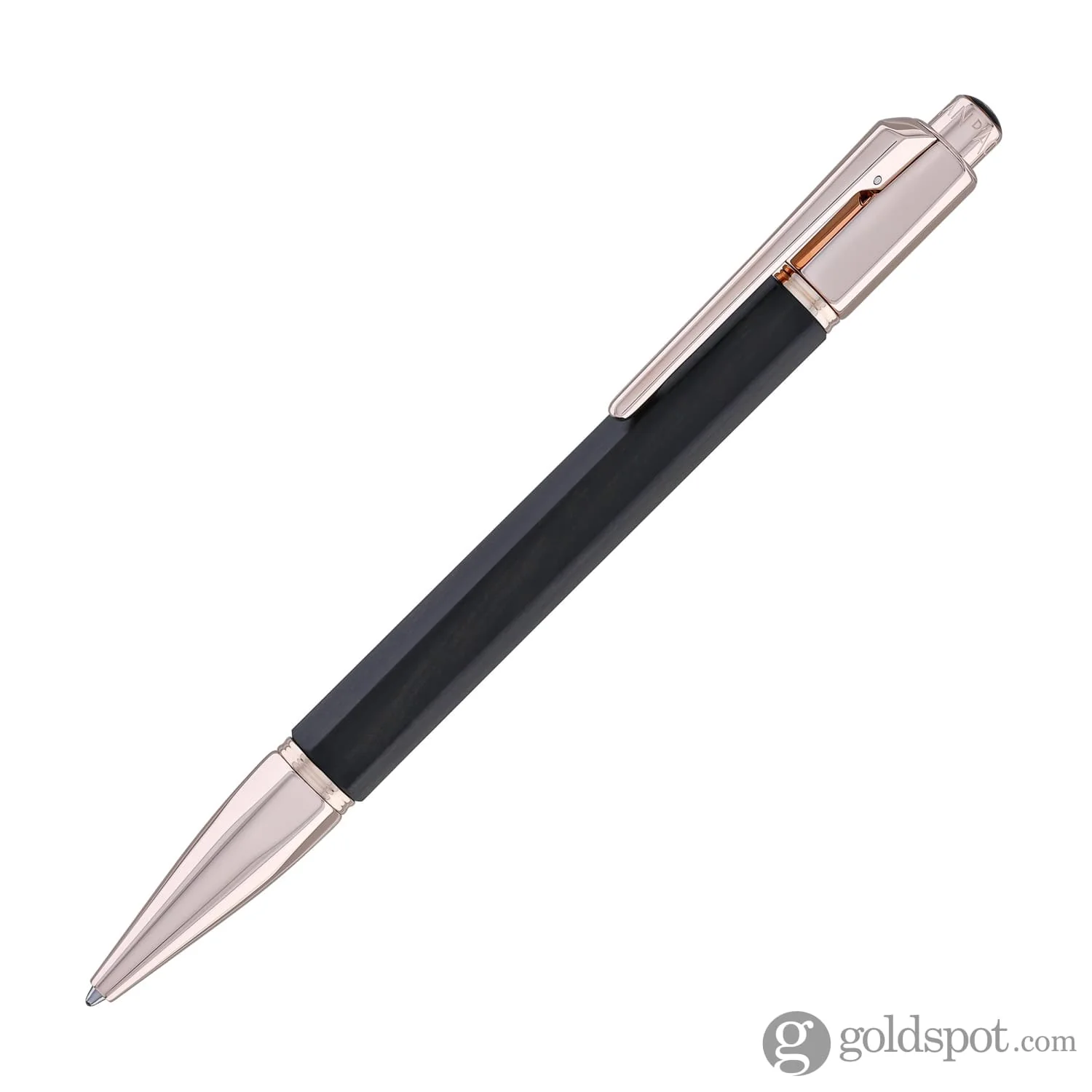 Caran d'Ache Varius Ebony Ballpoint Pen with Rose Gold Coated - Image 2