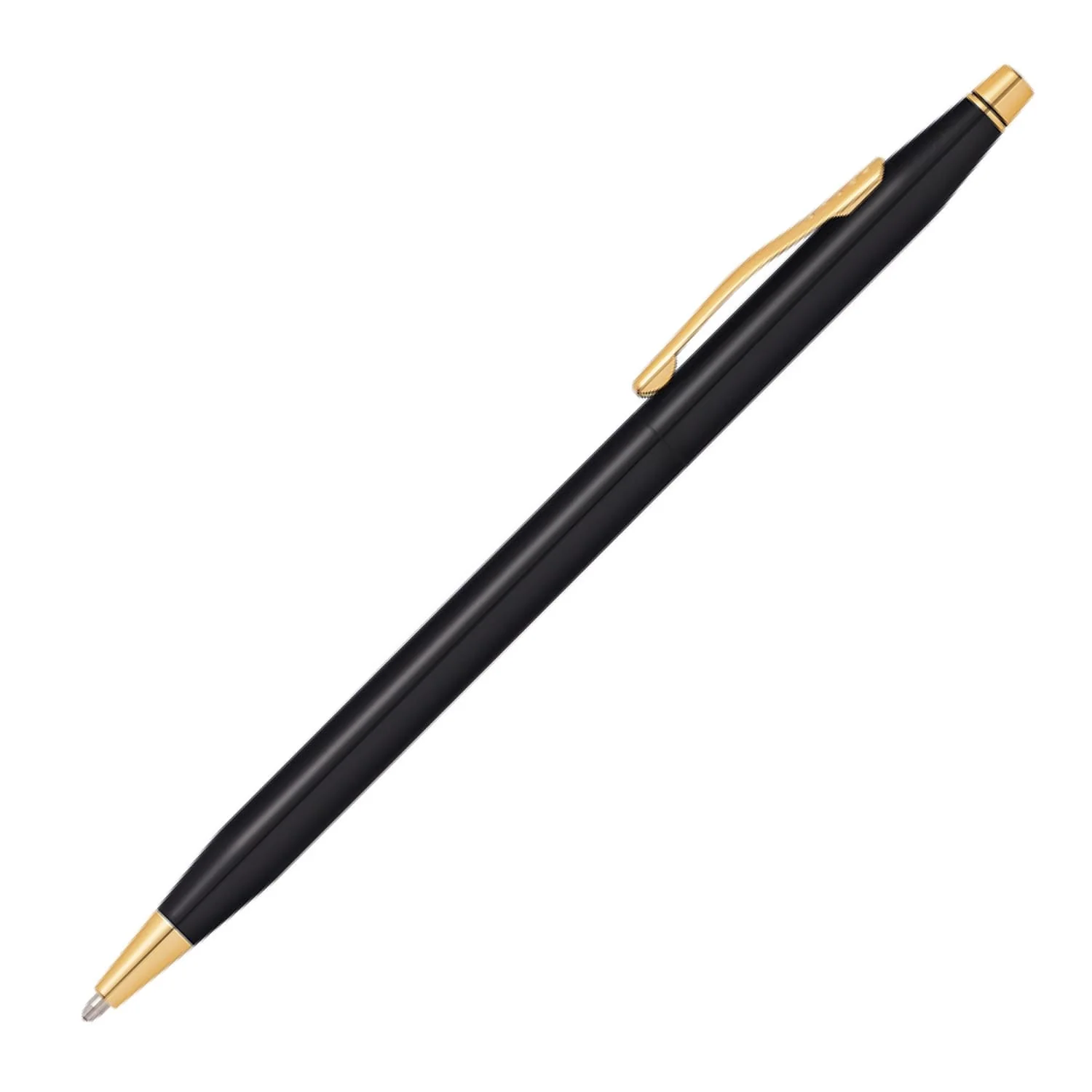 Classic Century Glossy Black PVD Gold Trim Ballpoint Pen - CLO