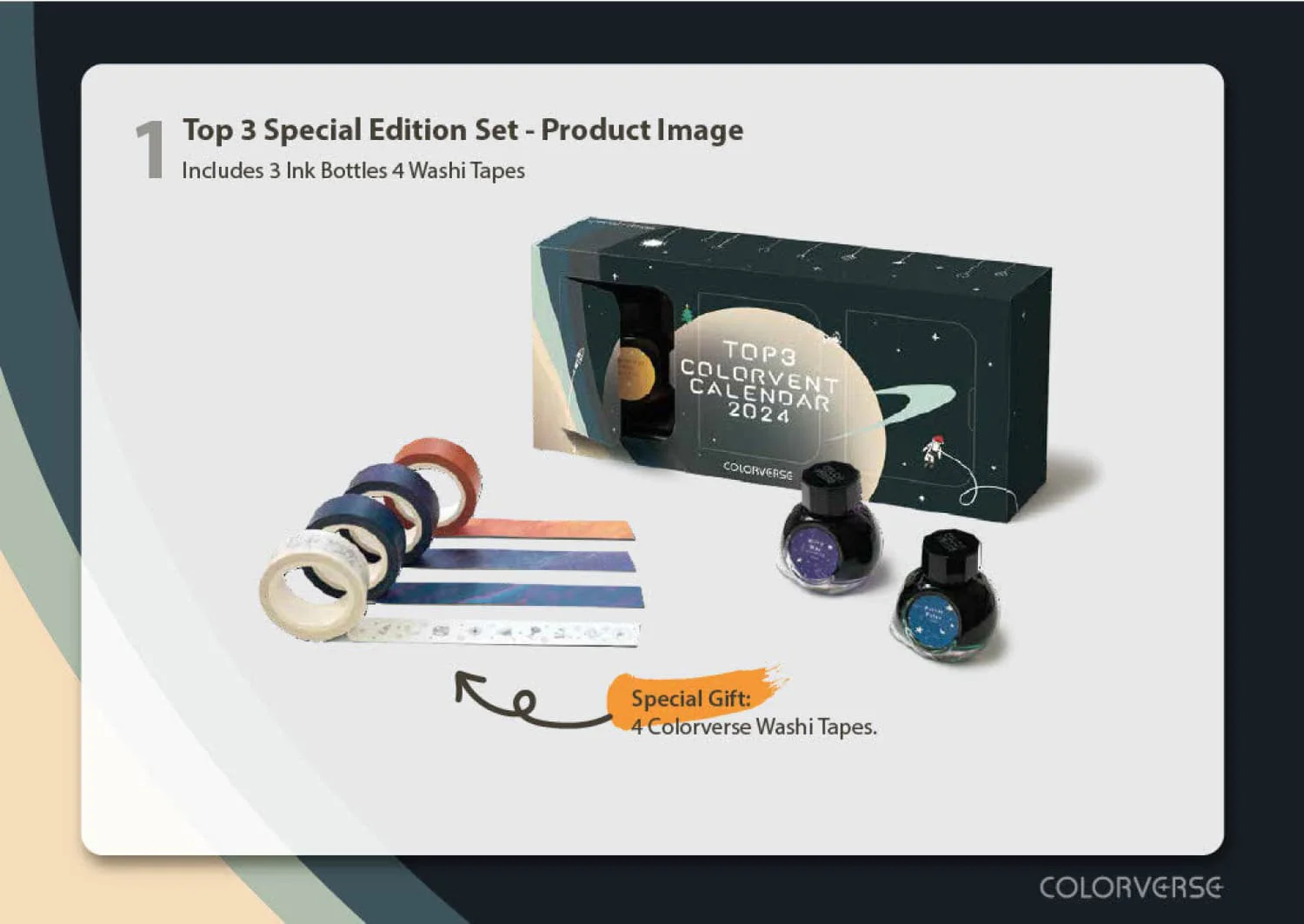 Colorverse 2024 Colorvent Calendar Top 3 Bottled Ink Set - 15mL