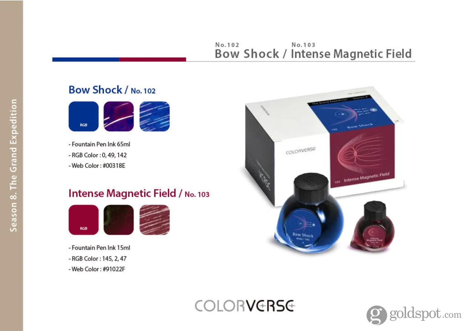 Colorverse Season 8 The Grand Expedition Bottled Ink in Bow Shock & Intense Magnetic Field - Set of 2 (65ml+15ml) - Image 2