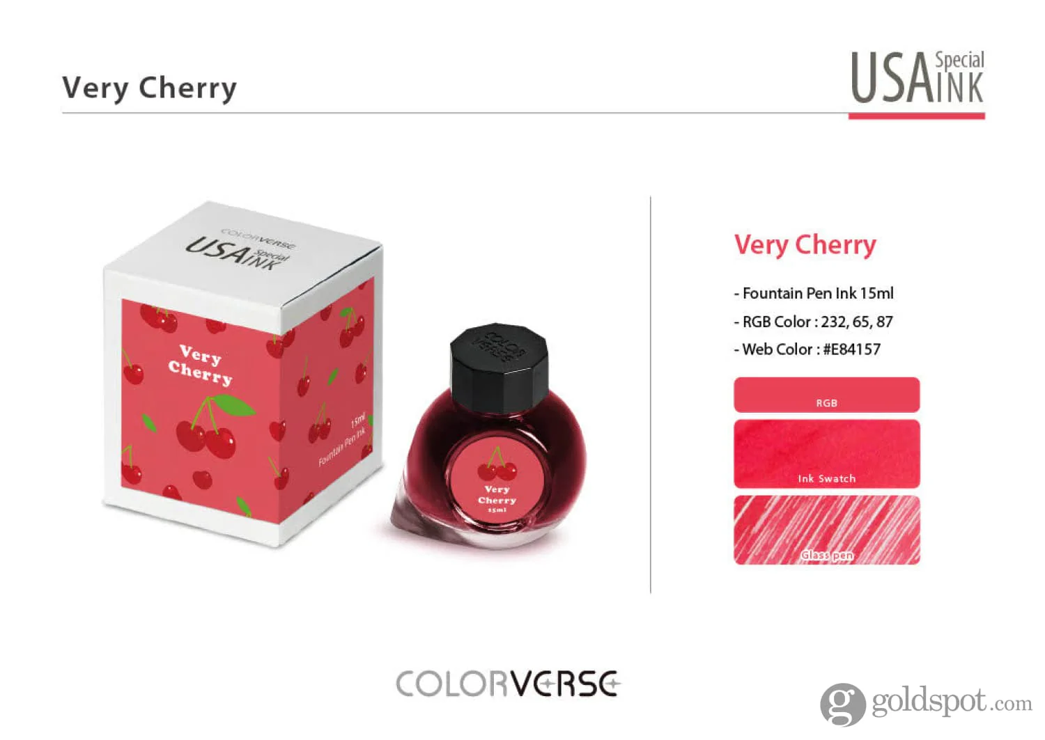 Colorverse USA Special Bottled Ink in Michigan (Very Cherry) - 15mL - Image 3