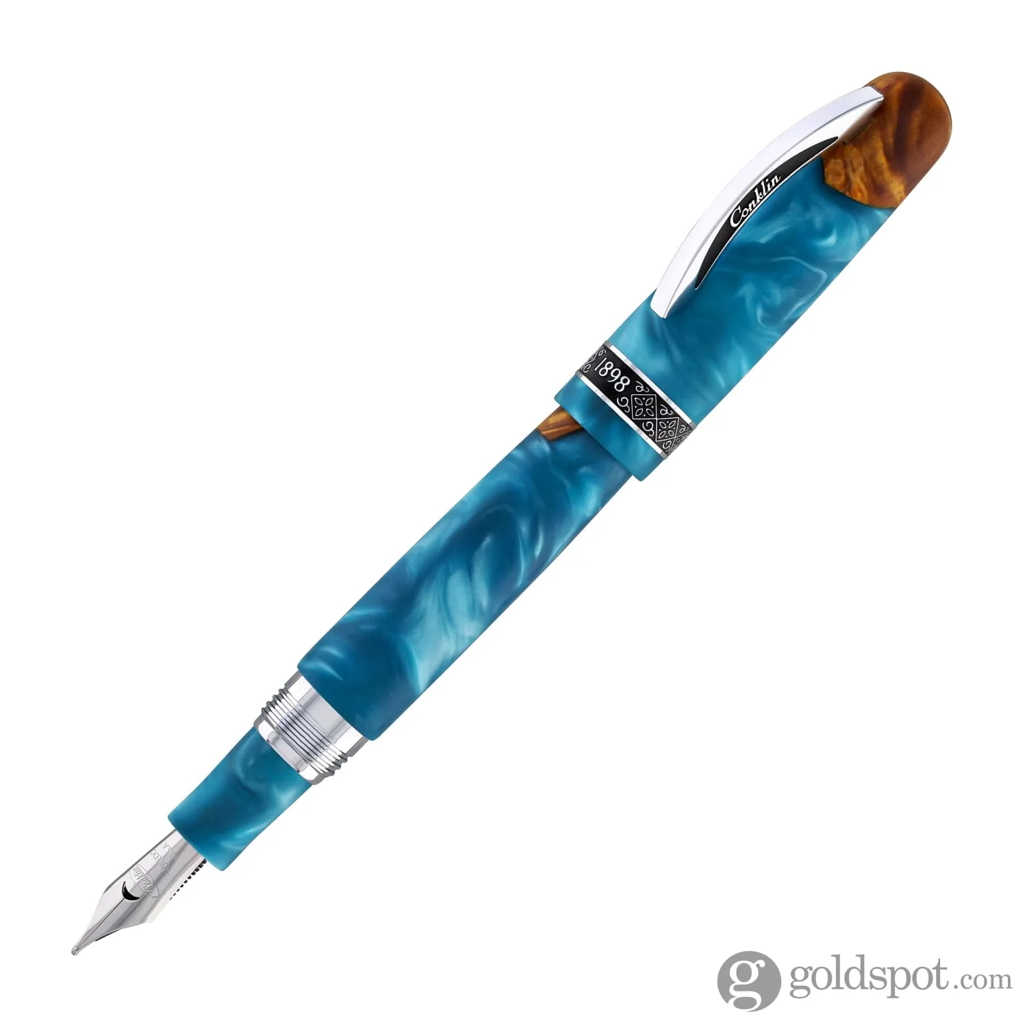 Conklin 1898 Spectra Fusion Fountain Pen in Blue with Chrome Trim - Limited Edition - Image 4