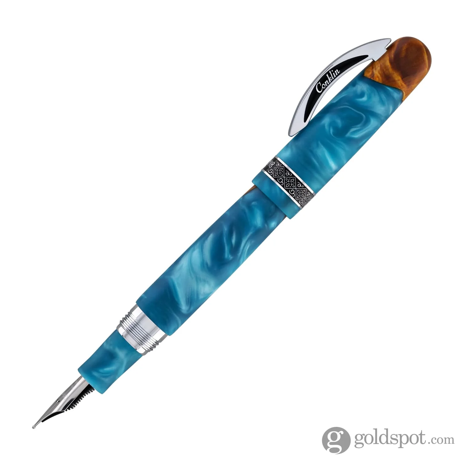 Conklin 1898 Spectra Fusion Fountain Pen in Blue with Chrome Trim - Limited Edition - Image 5