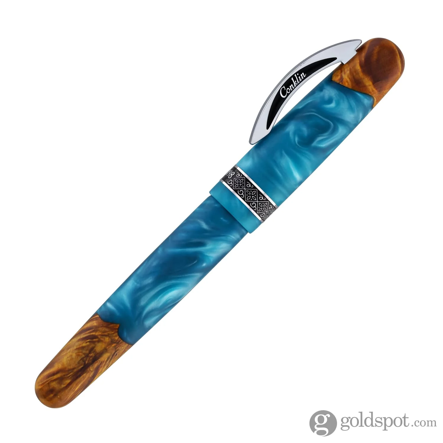 Conklin 1898 Spectra Fusion Fountain Pen in Blue with Chrome Trim - Limited Edition - Image 6