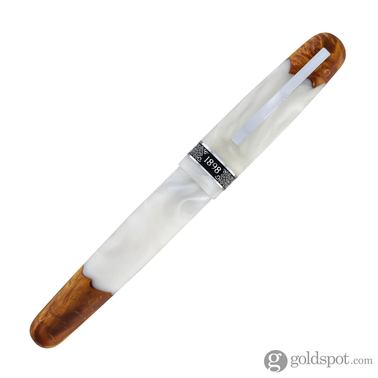 Conklin 1898 Spectra Fusion Fountain Pen in White with Chrome Trim - Limited Edition - Image 2