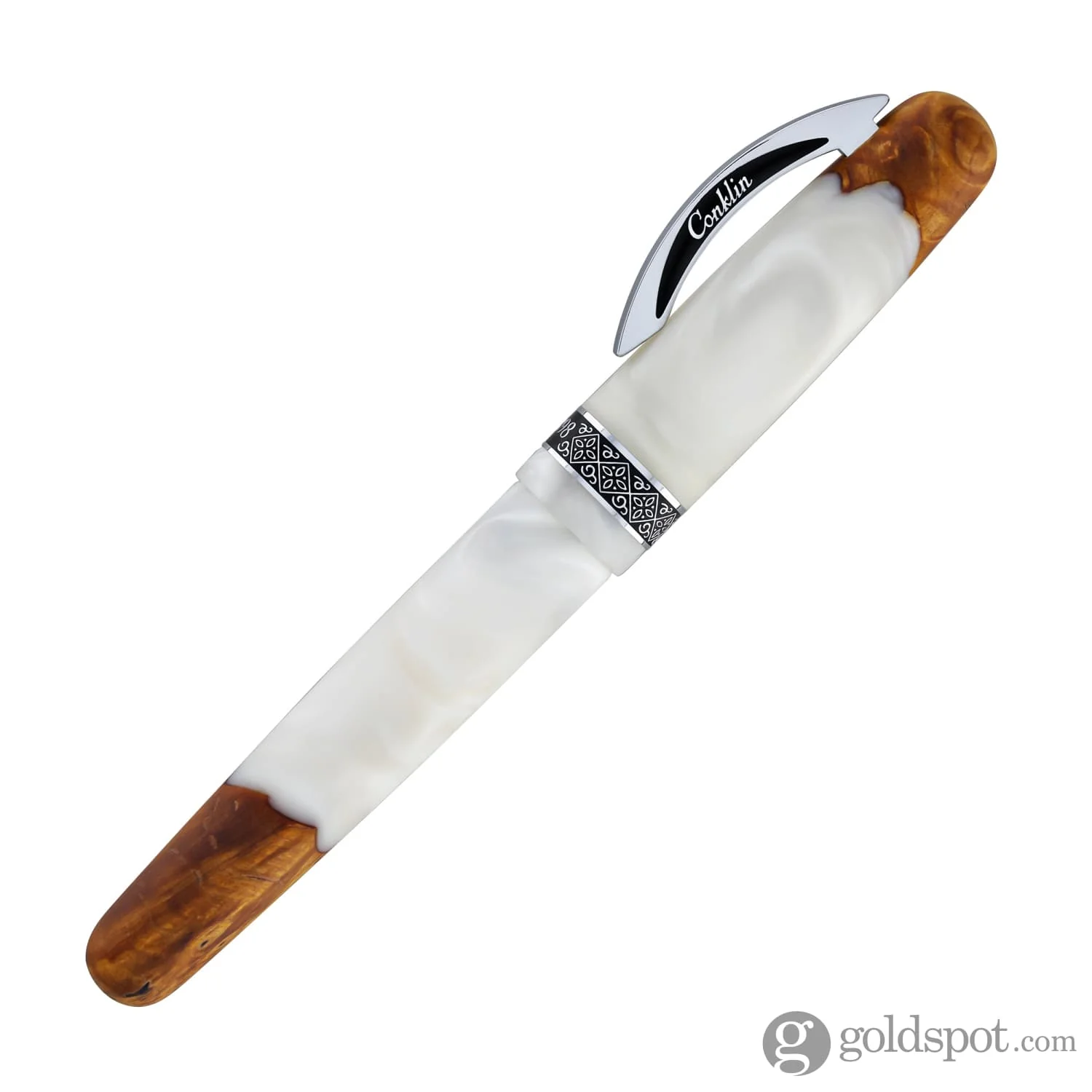 Conklin 1898 Spectra Fusion Fountain Pen in White with Chrome Trim - Limited Edition - Image 6