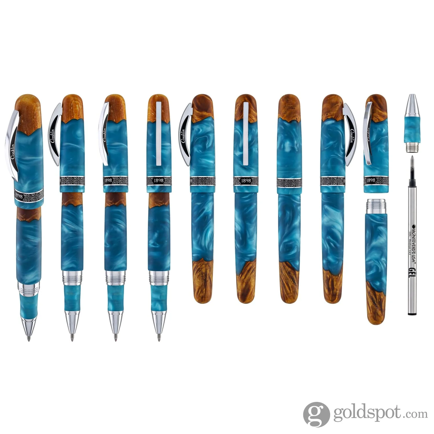 Conklin 1898 Spectra Fusion Rollerball Pen in Blue with Chrome Trim - Limited Edition - Image 9