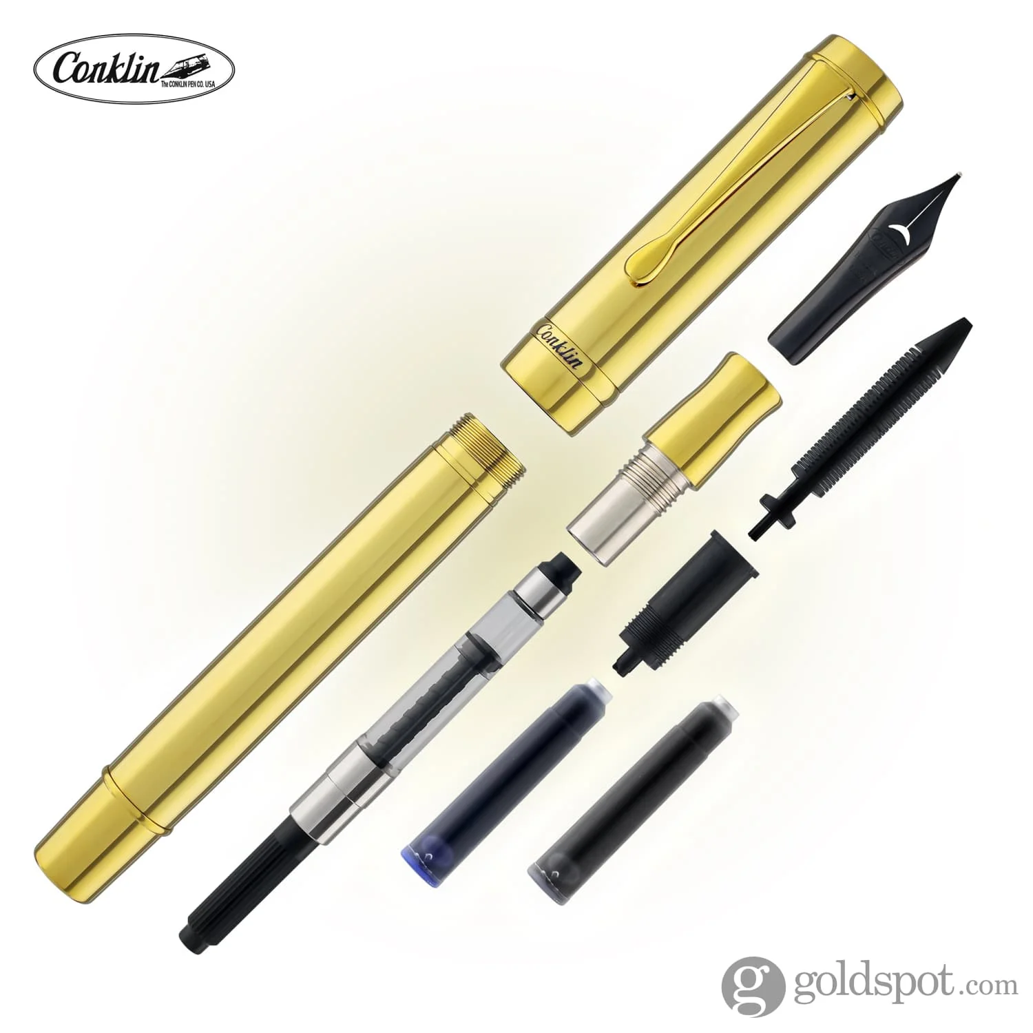 Conklin Duragraph Metal Fountain Pen in Gold - Image 7