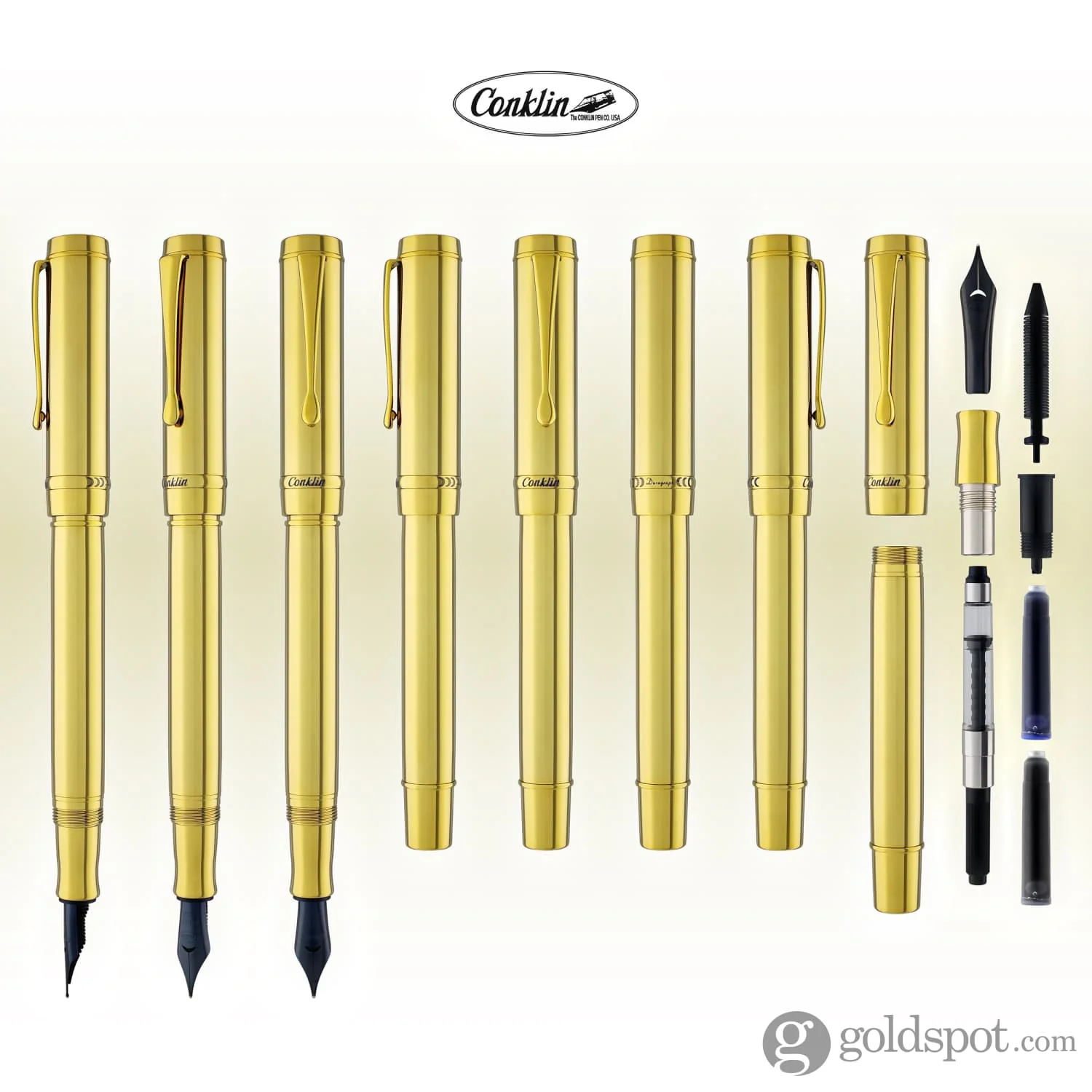 Conklin Duragraph Metal Fountain Pen in Gold - Image 8
