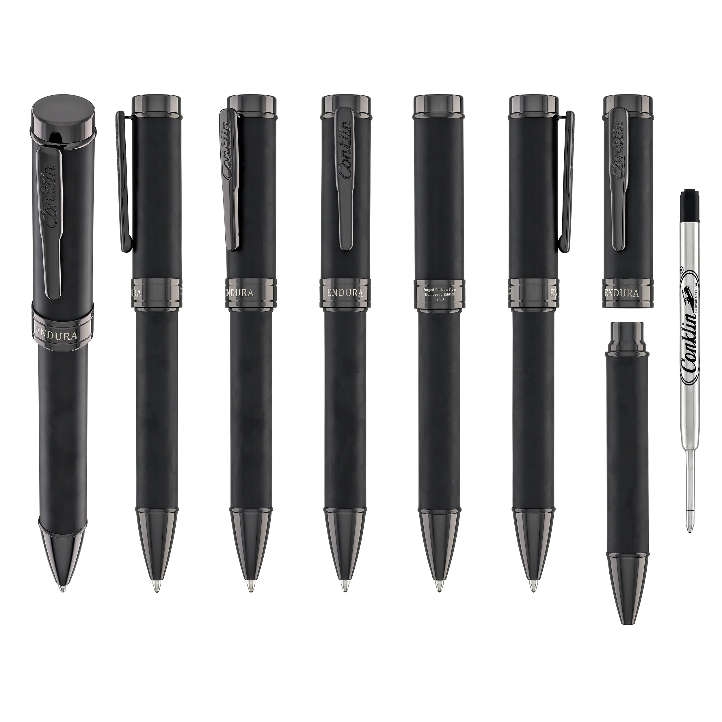 Conklin Endura Ballpoint Pen in Forged Carbon Fiber with Gunmetal Trim - Limited Edition - Image 7