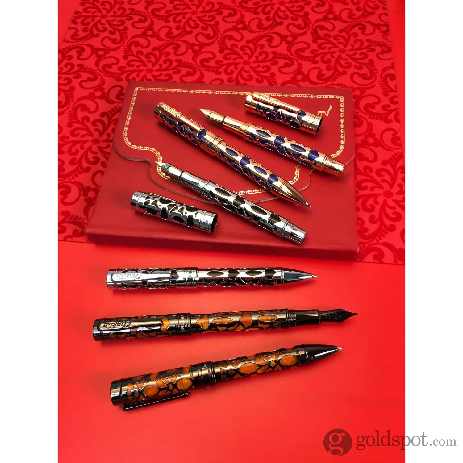 Conklin Endura Deco Crest Ballpoint Pen in Blue with Rosegold Trim - Image 11