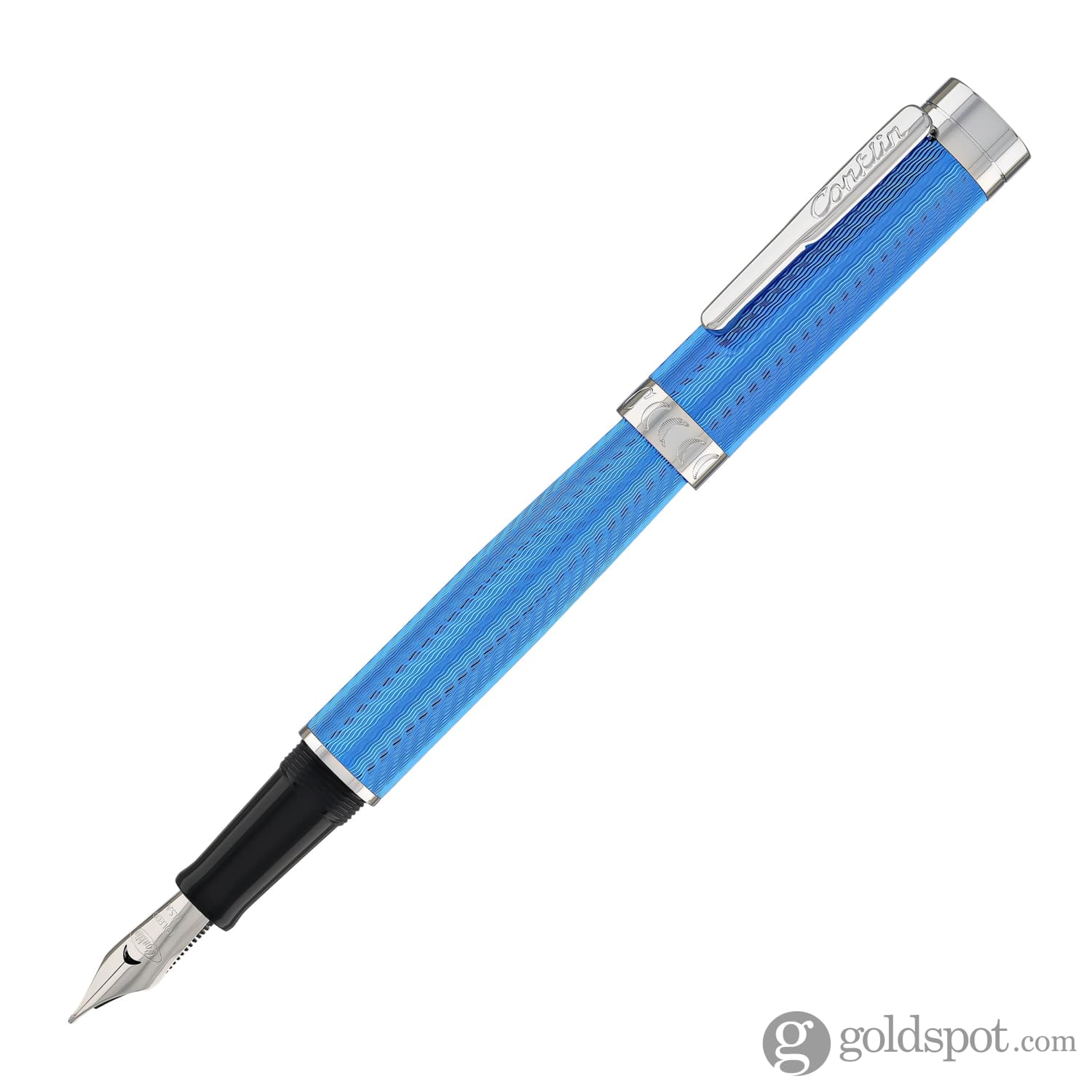 Conklin Herringbone Signature Fountain Pen in Blue - Image 2