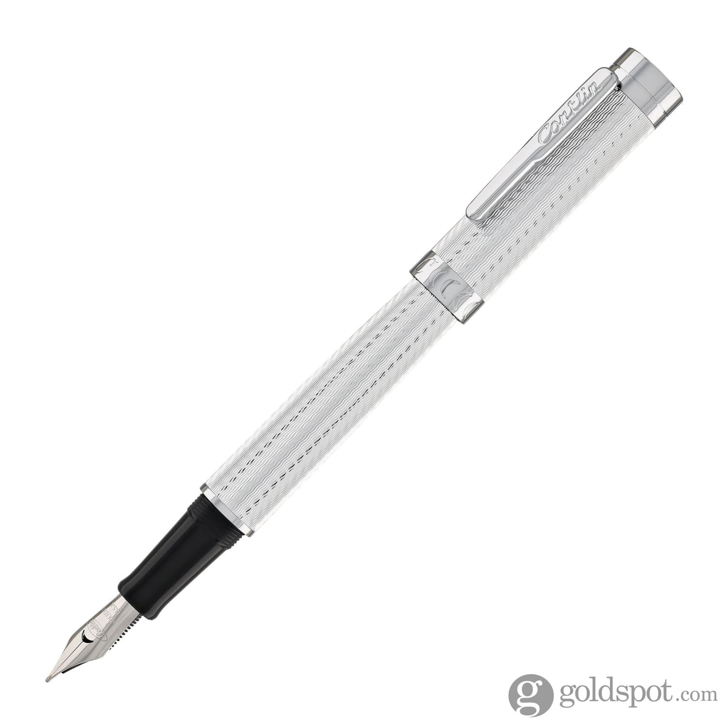Conklin Herringbone Signature Fountain Pen in Silver - Image 2
