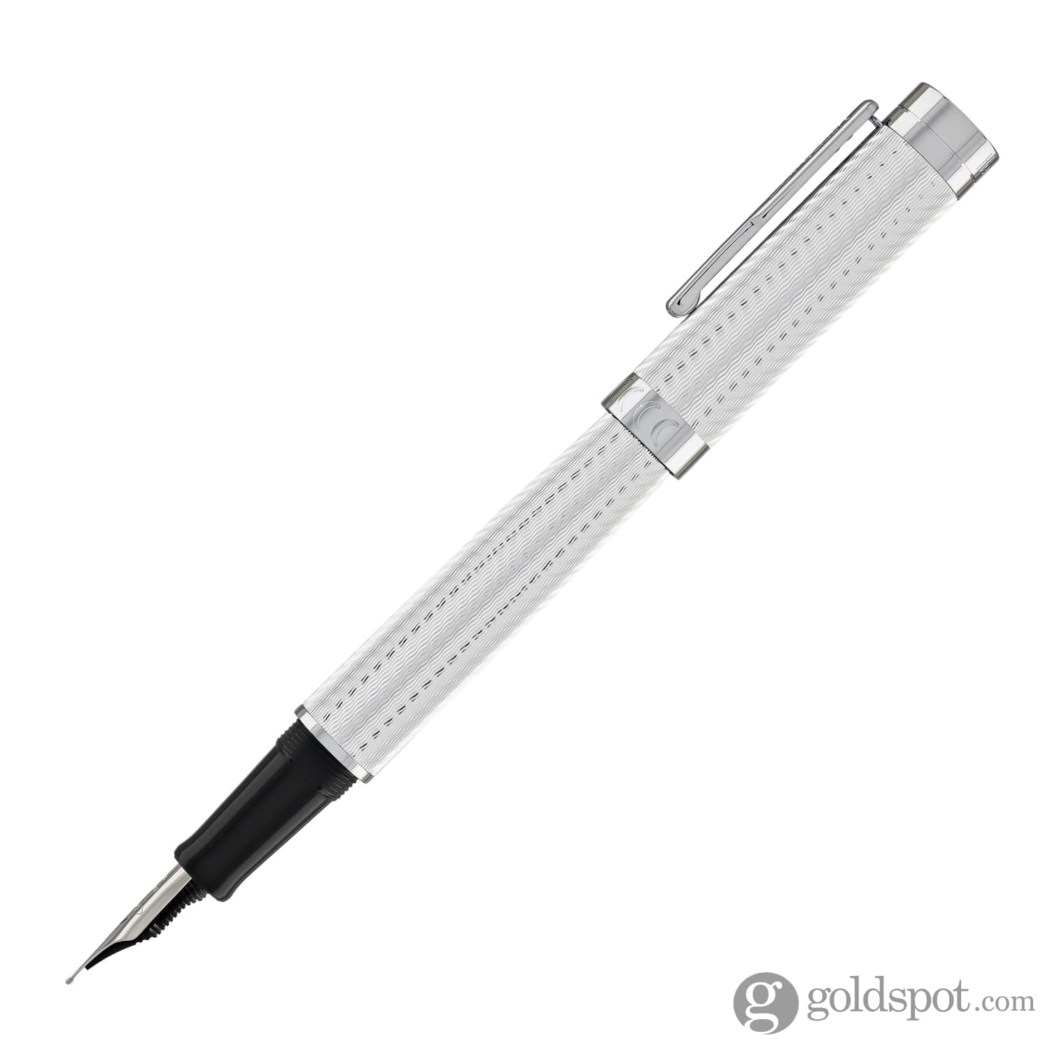 Conklin Herringbone Signature Fountain Pen in Silver - Image 3
