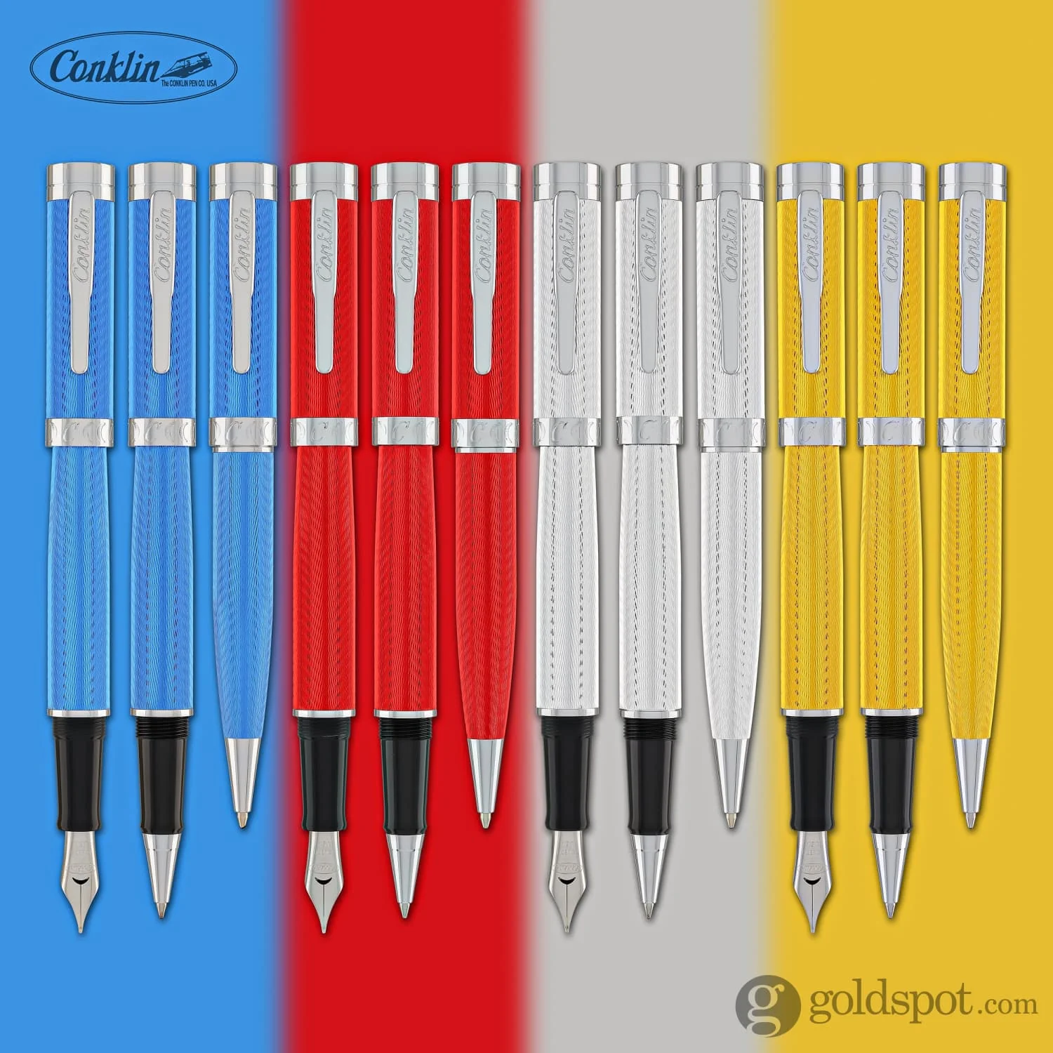 Conklin Herringbone Signature Fountain Pen in Yellow - Image 10
