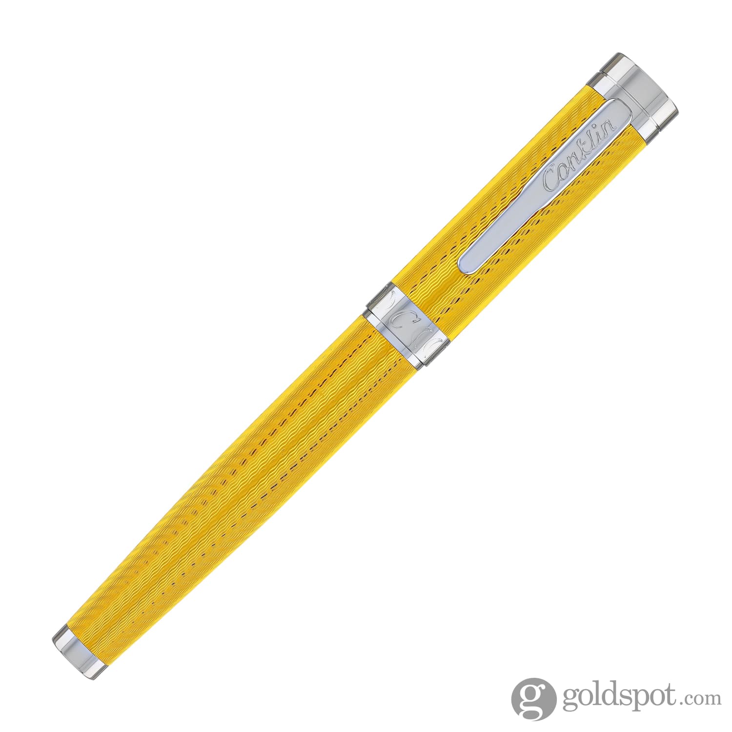 Conklin Herringbone Signature Fountain Pen in Yellow - Image 4