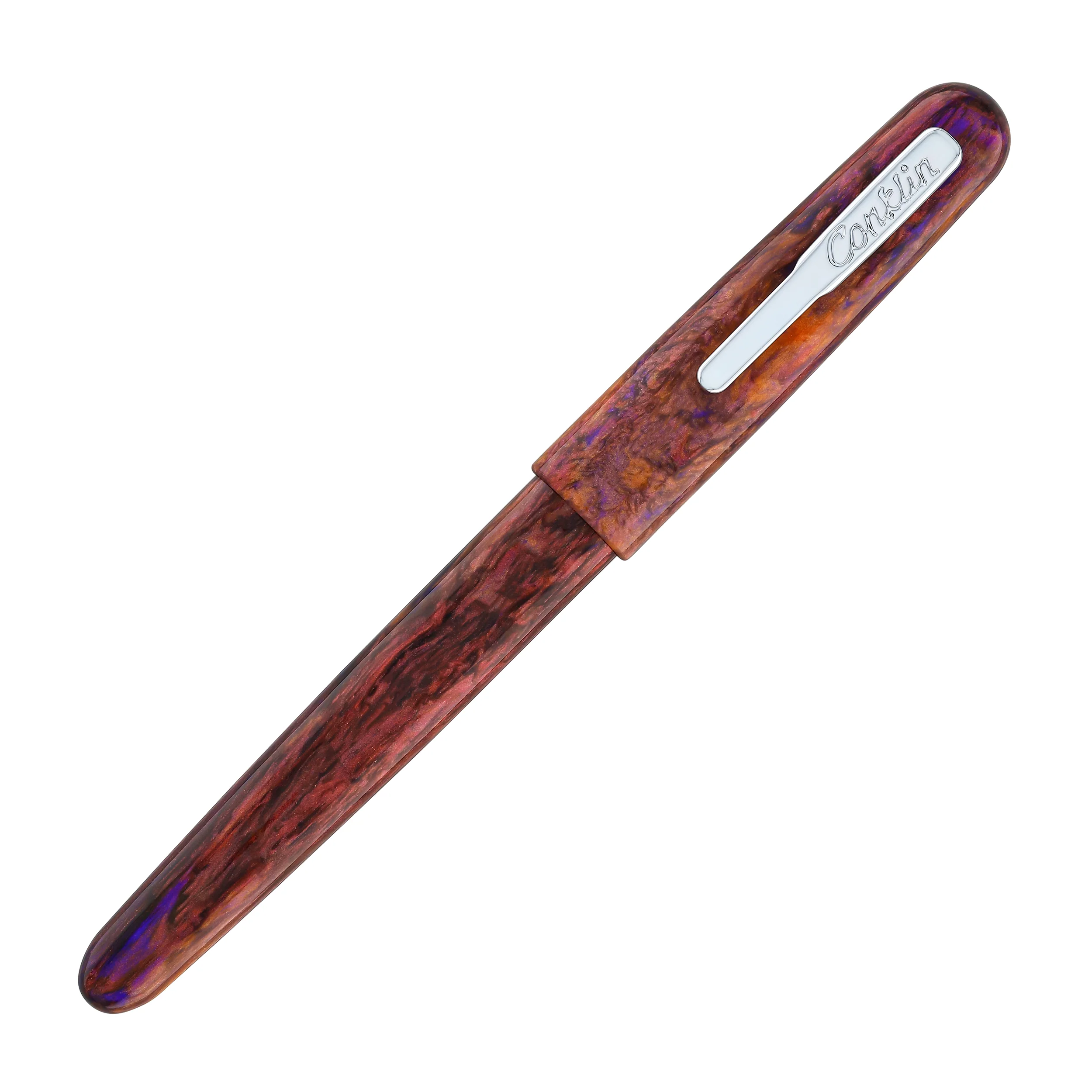 Conklin Streamline Fountain Pen in Glossy Sunset Medley with Chrome Trim - Limited Edition - Image 2