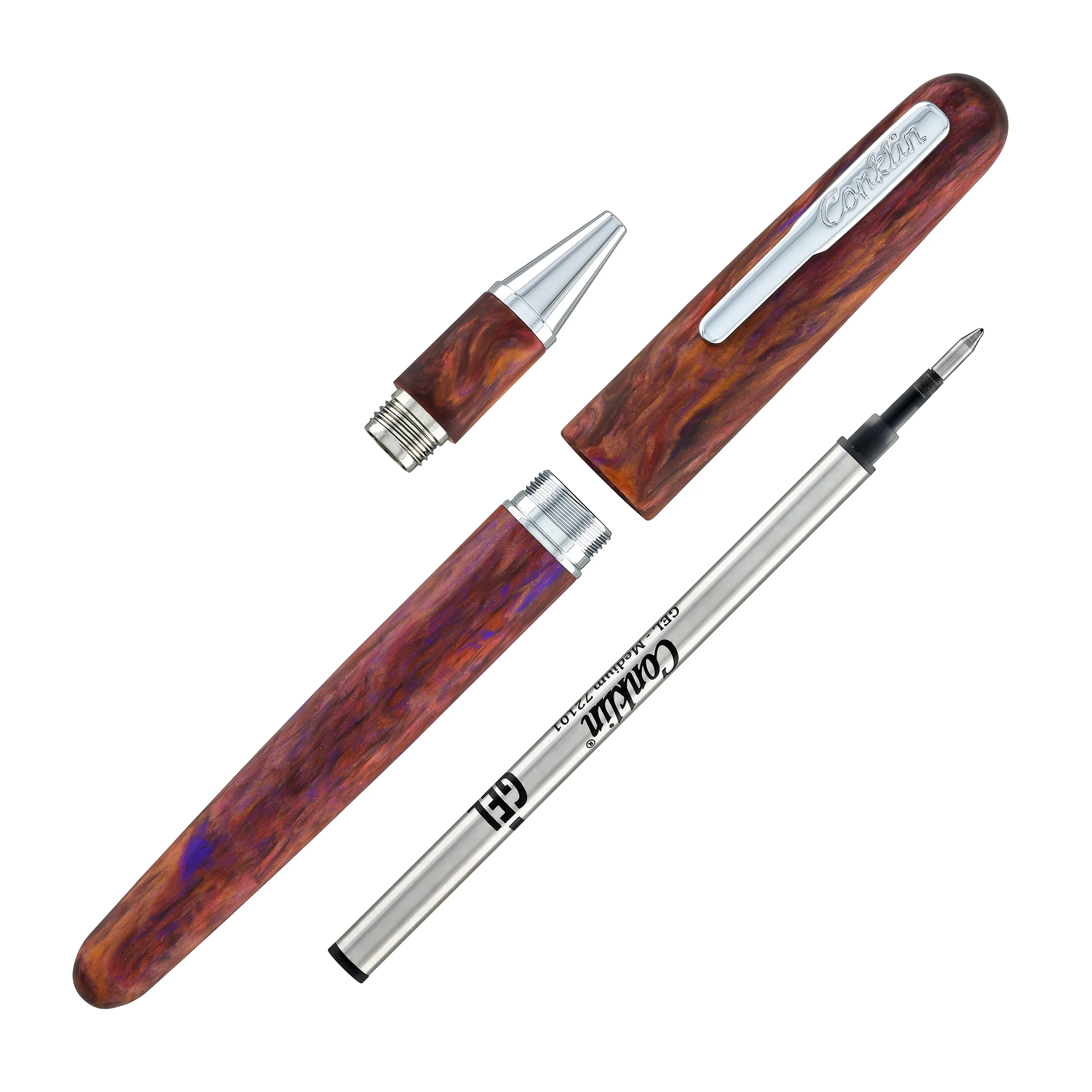Conklin Streamline Rollerball Pen in Matte Sunset Medley with Chrome Trim - Limited Edition - Image 8