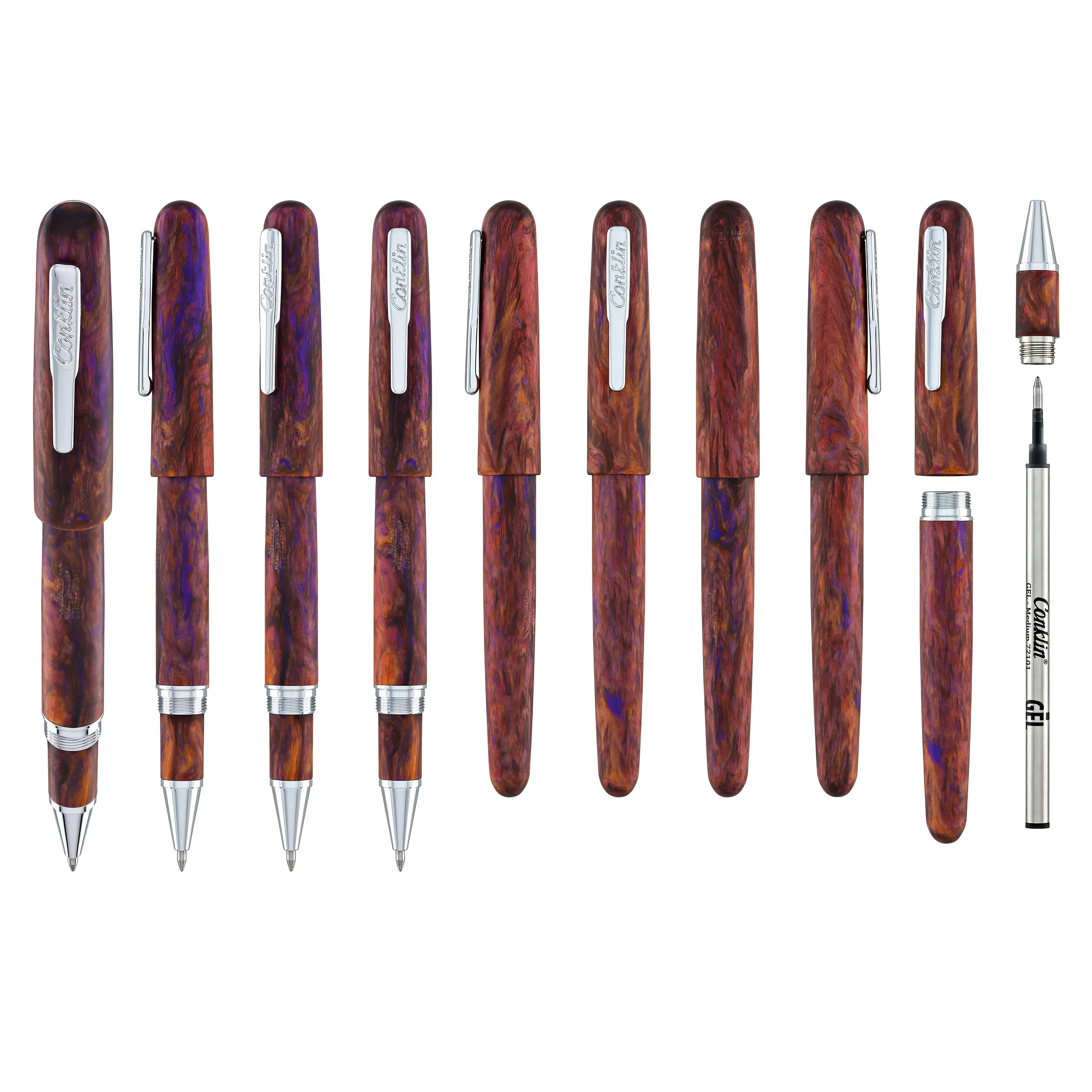Conklin Streamline Rollerball Pen in Matte Sunset Medley with Chrome Trim - Limited Edition - Image 9