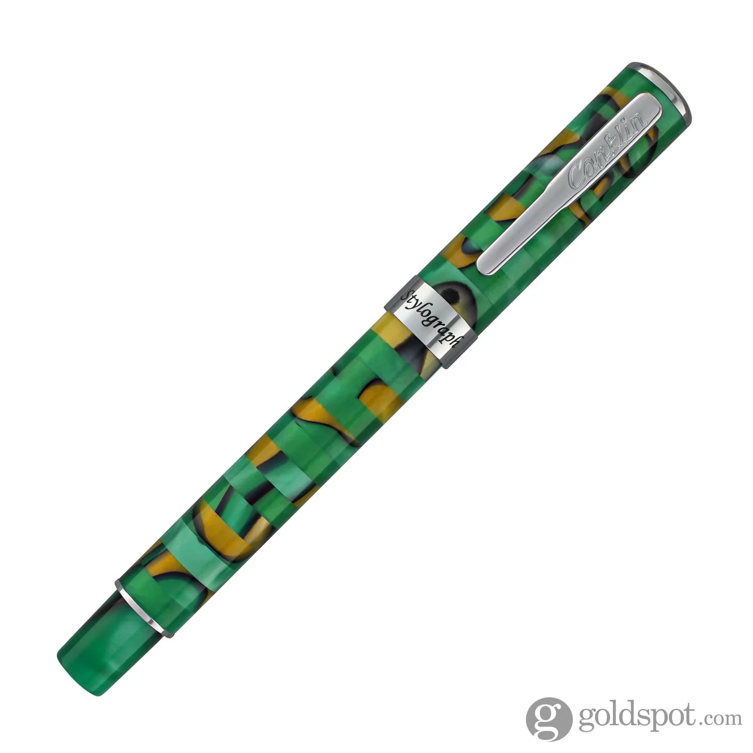 Conklin Stylograph Mosaic Fountain Pen in Green/Brown - Image 4