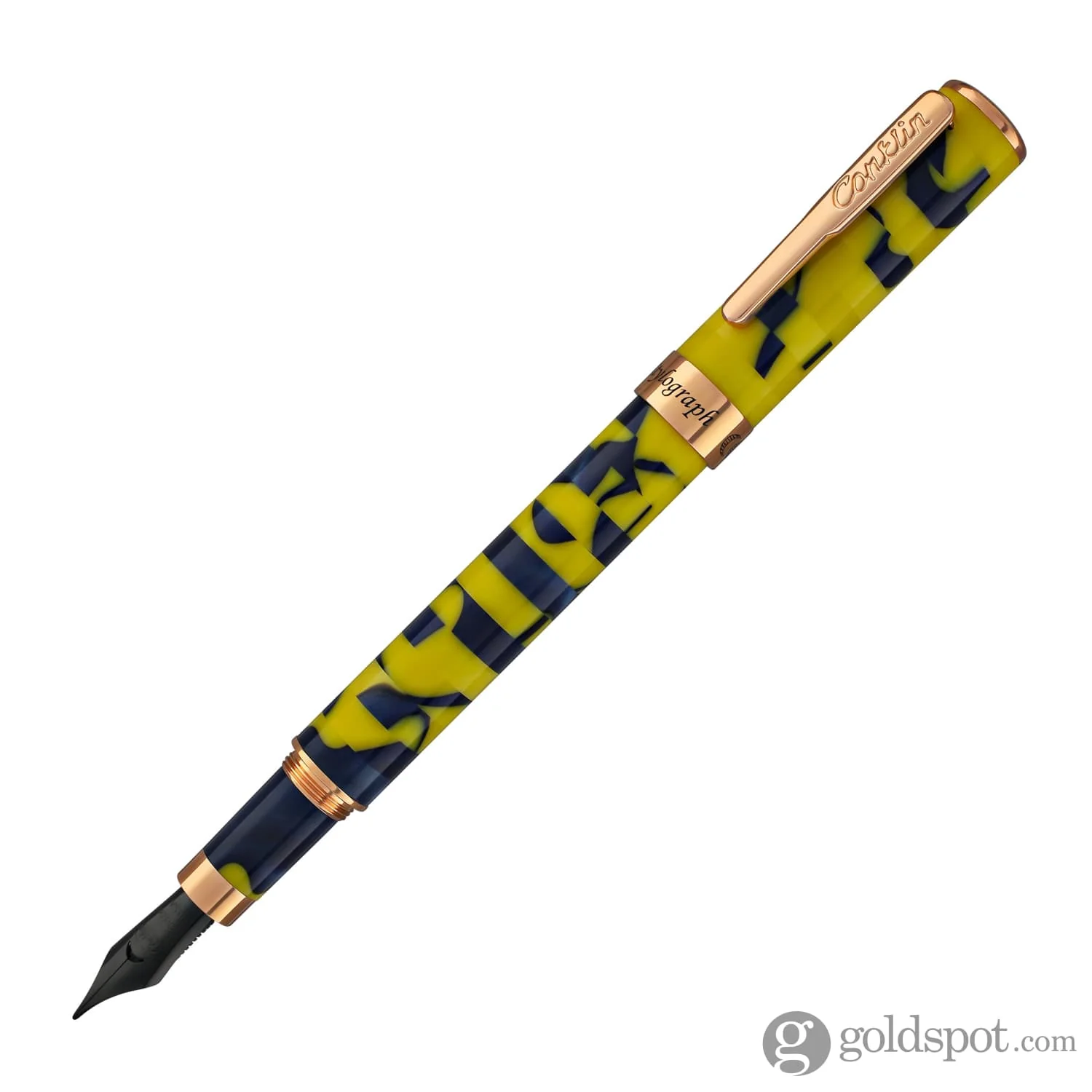 Conklin Stylograph Mosaic Fountain Pen in Yellow/Blue - Image 2
