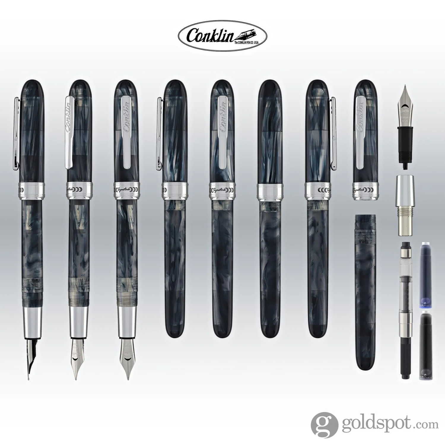 Conklin Symetrik Fountain Pen in Blue Supernova - Image 8