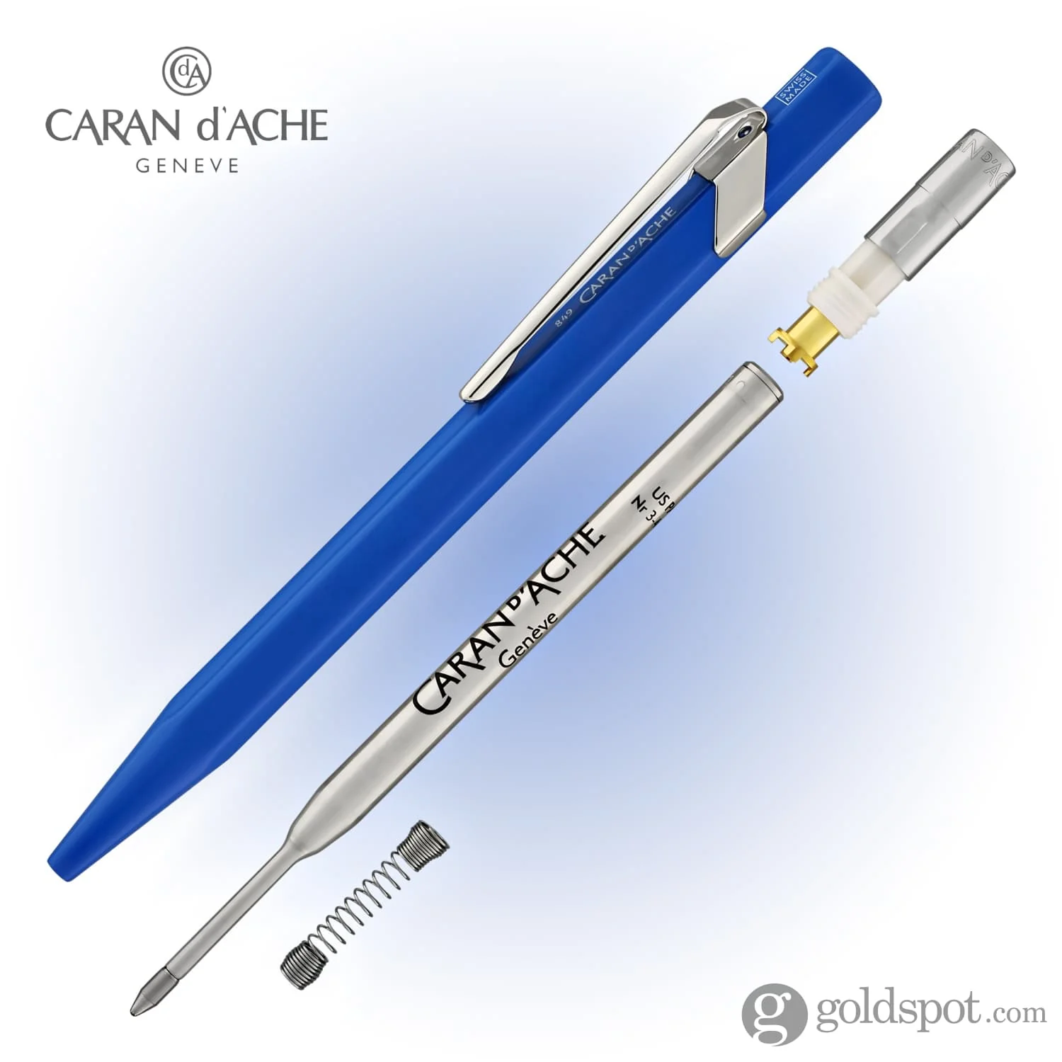 Caran d'Ache 849 Metal Ballpoint Pen in Blue - Image 6