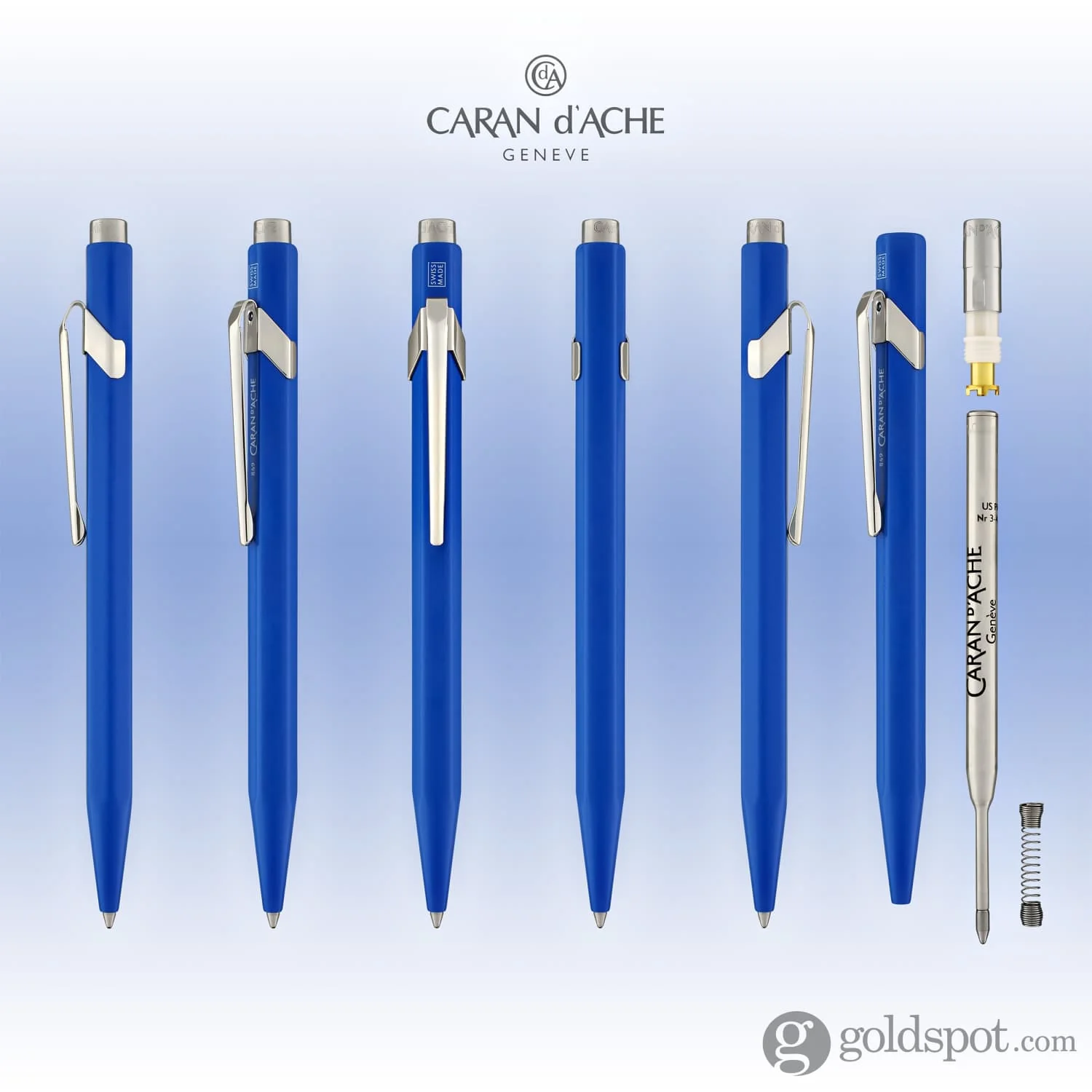 Caran d'Ache 849 Metal Ballpoint Pen in Blue - Image 7
