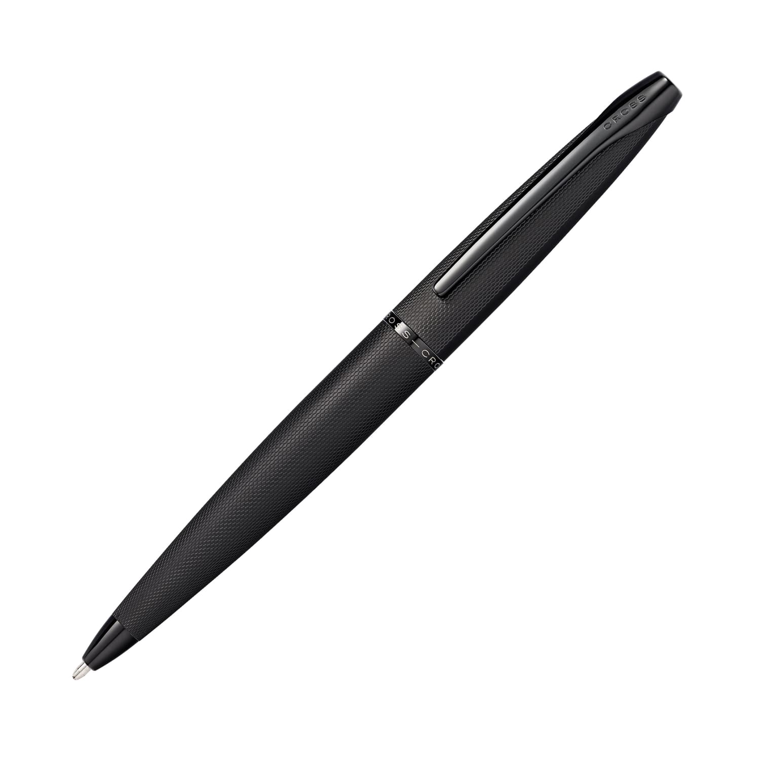 Cross ATX Ballpoint Pen in Brushed Black PVD with Etched Diamond Pattern