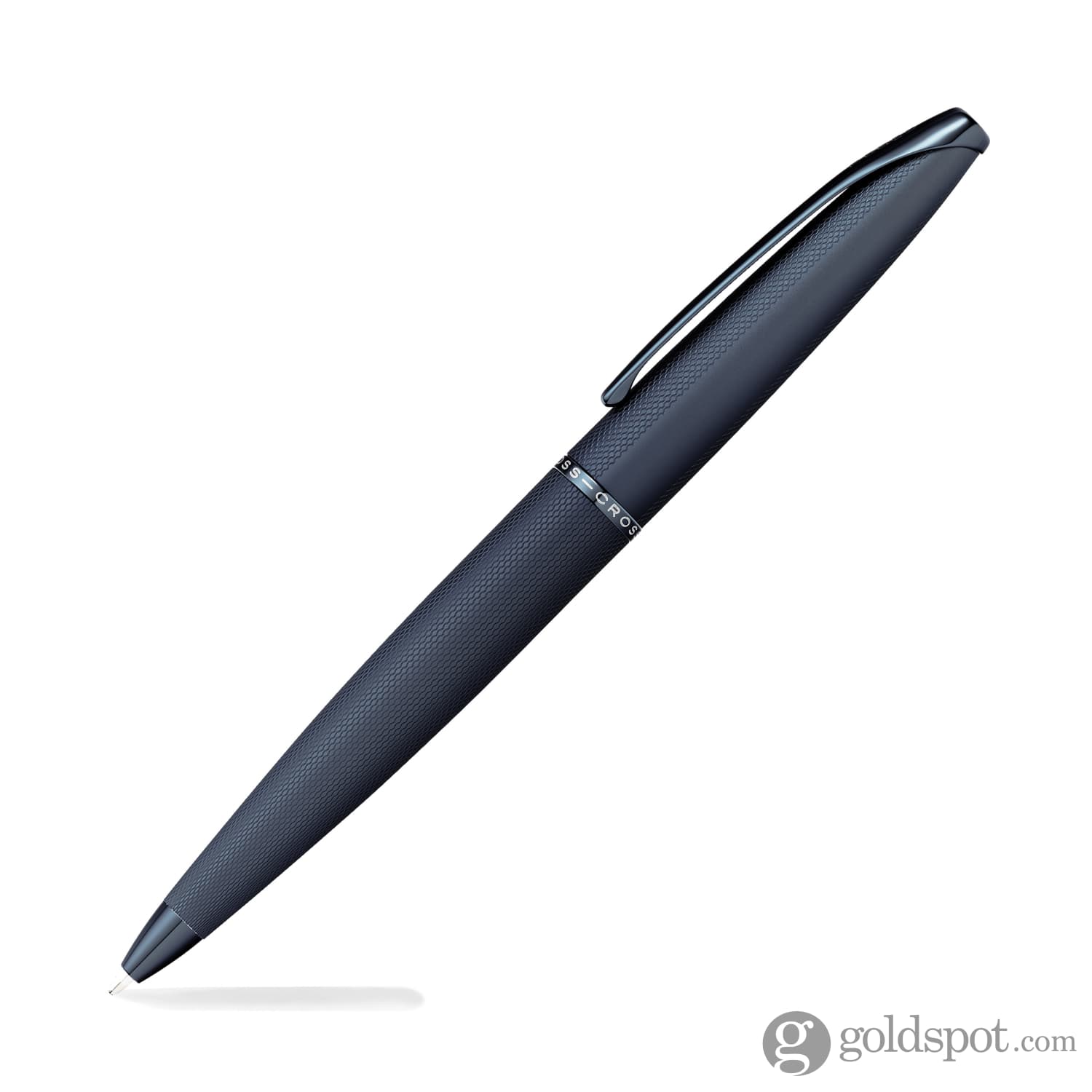 Cross ATX Ballpoint Pen in Sandblasted Dark Blue PVD with Etched Diamond Pattern - Image 2