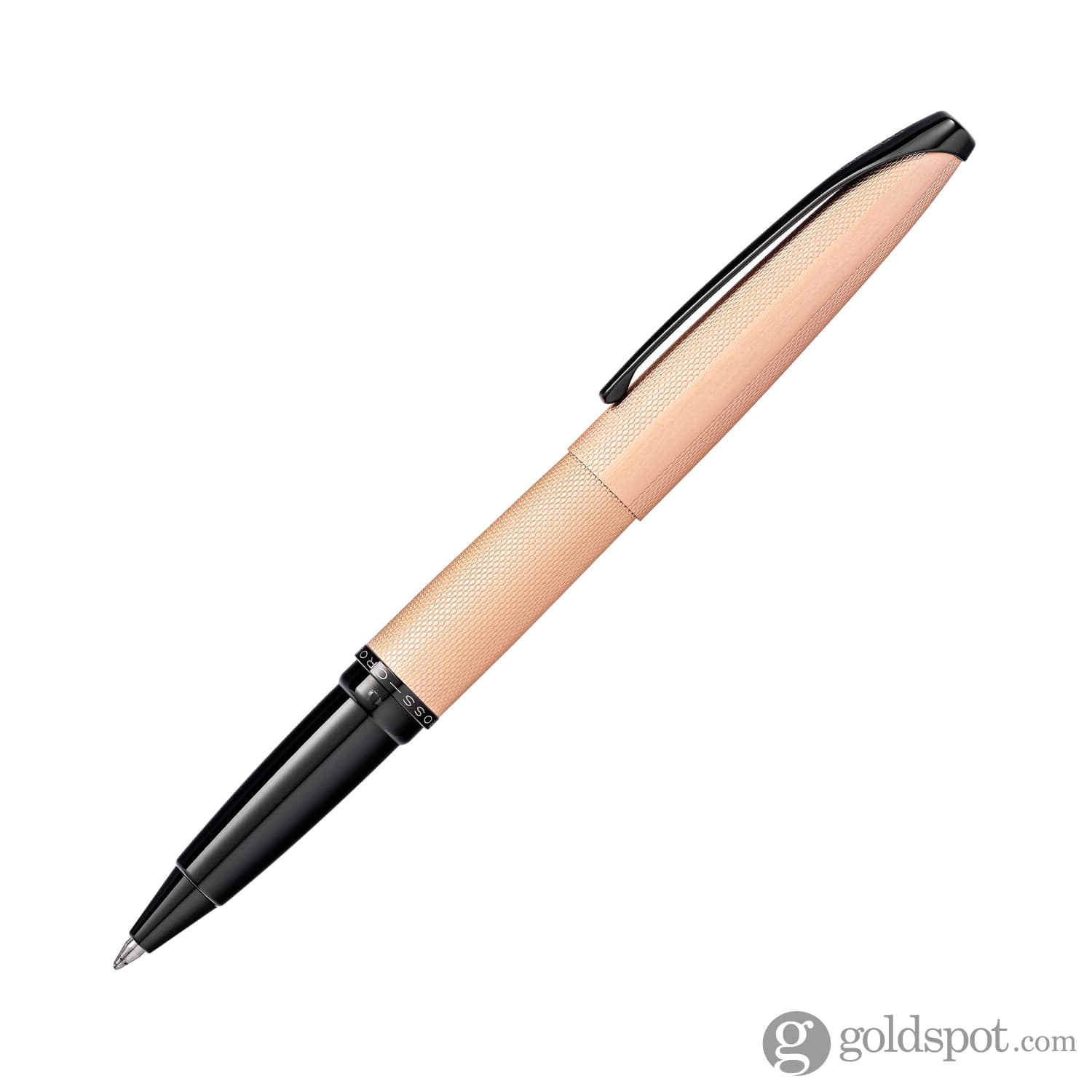 Cross ATX Selectip Rollerball Pen in Brushed Rose Gold PVD with Etched Diamond Pattern - Image 2