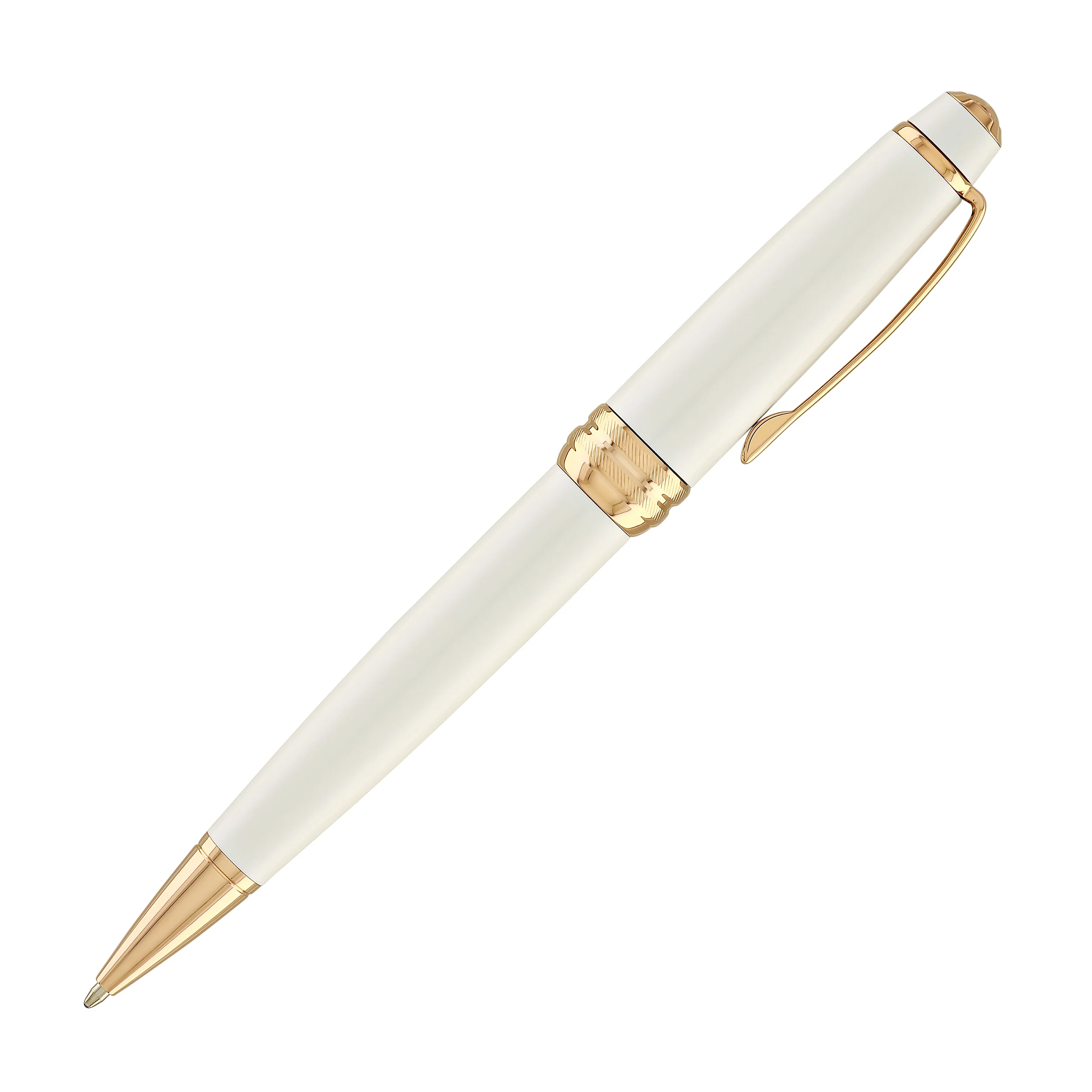 Cross Bailey Ballpoint Pen Pearlescent White Lacquer with Rose Gold Trim - Image 4